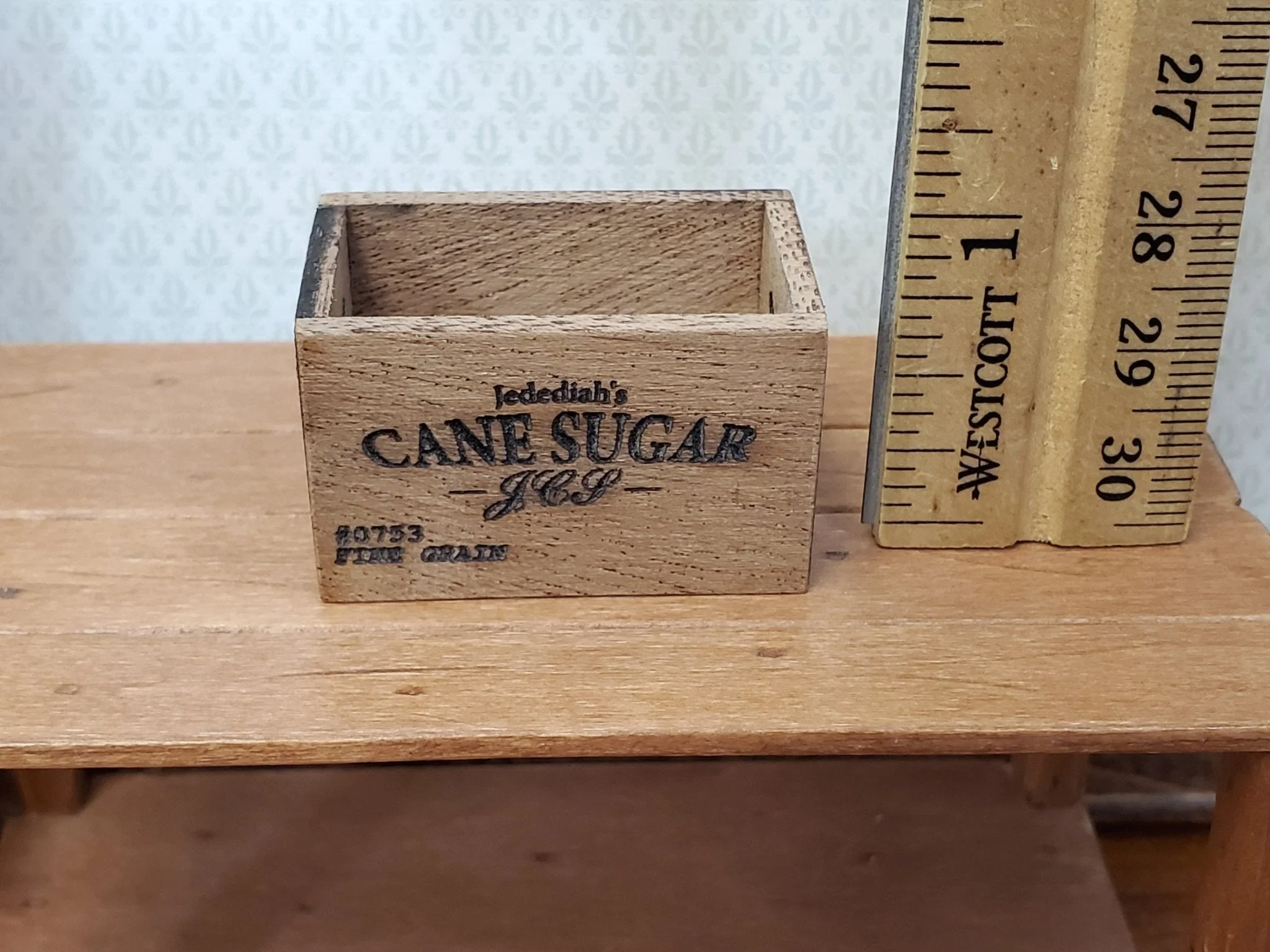 Dollhouse Wood Crate Cane Sugar Vintage Style 1:12 Scale Miniature Handmade - Image 5
