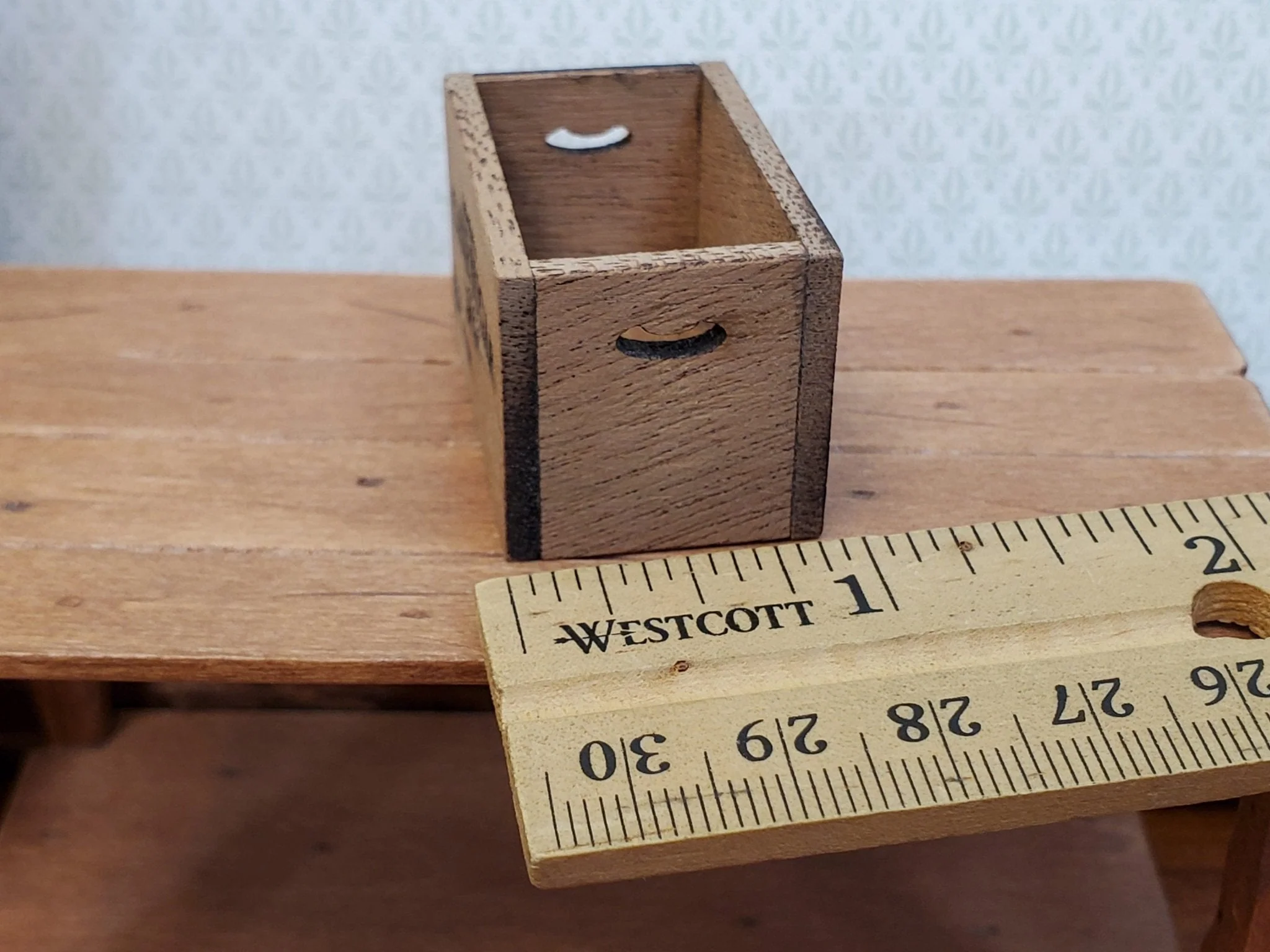 Dollhouse Wood Crate Cane Sugar Vintage Style 1:12 Scale Miniature Handmade - Image 6