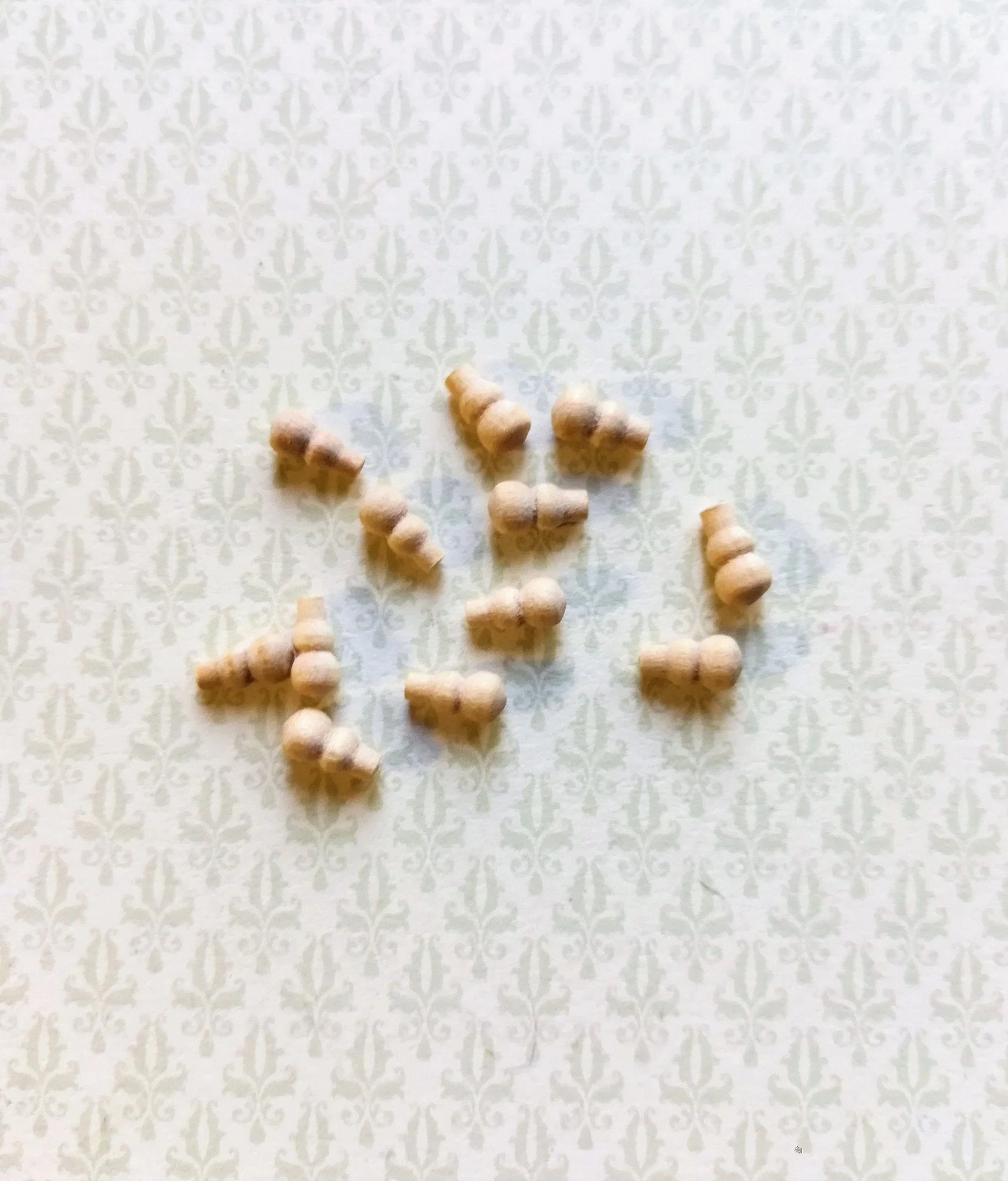Dollhouse Miniature Wood Knobs or Drawer Pulls Small 12 Pieces 1:12 Scale 1/4"