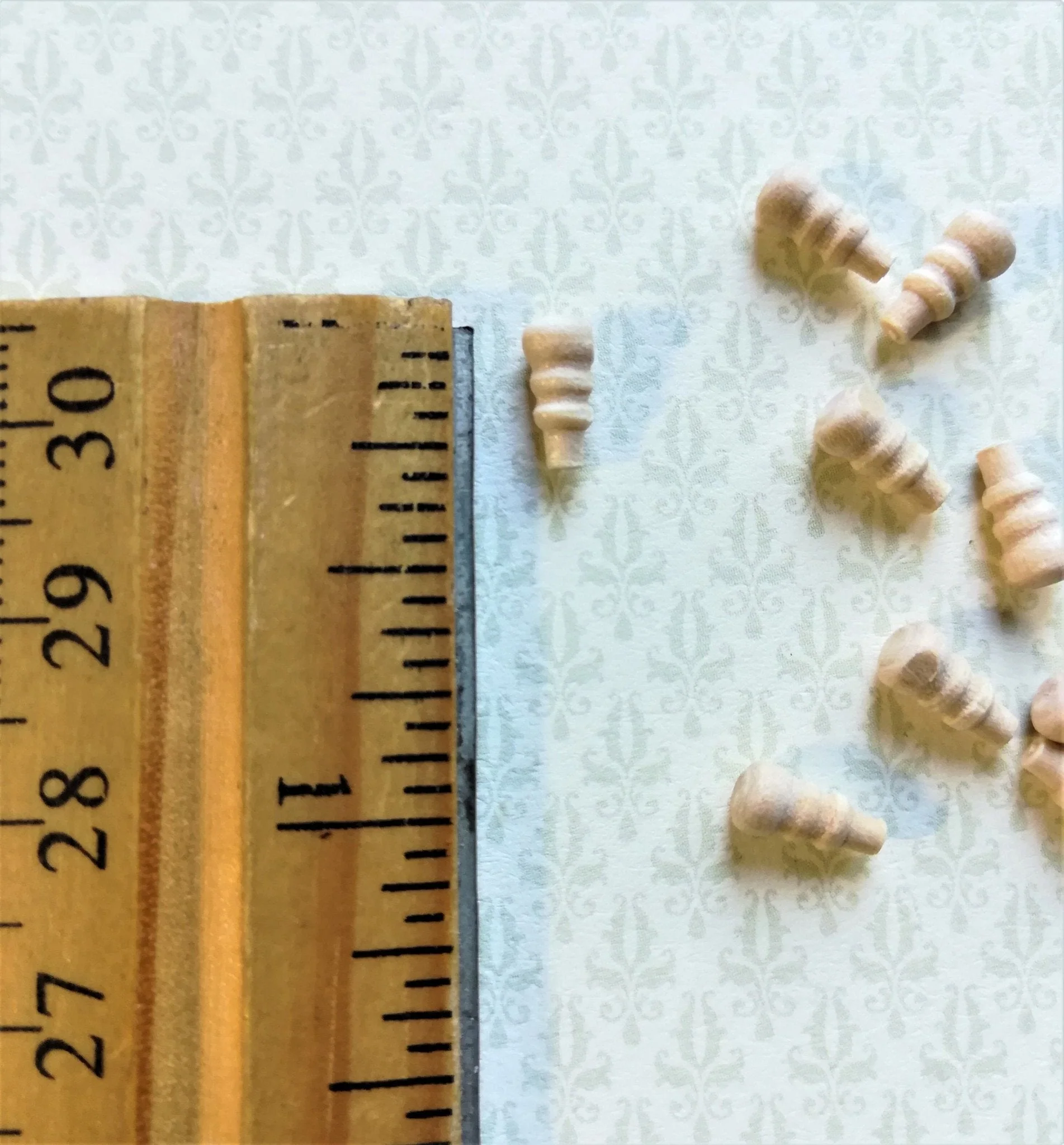 Dollhouse Miniature Wood Knobs or Drawer Pulls Small 12 Pieces 1:12 Scale 8 mm - Image 2