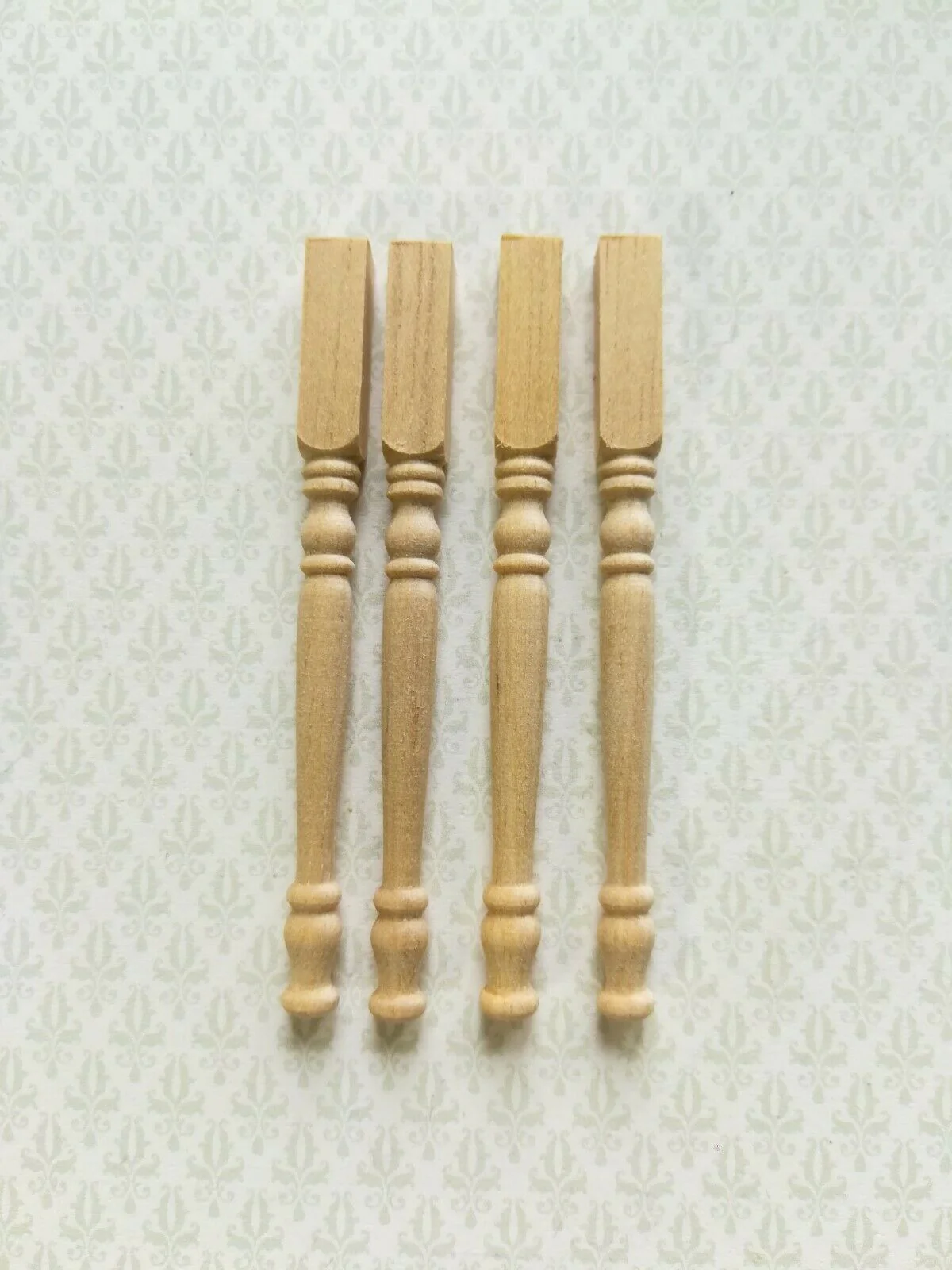 Dollhouse Miniature Wood Spindles Table Legs 4 Pieces 1:12 Scale 2 1/2" Long