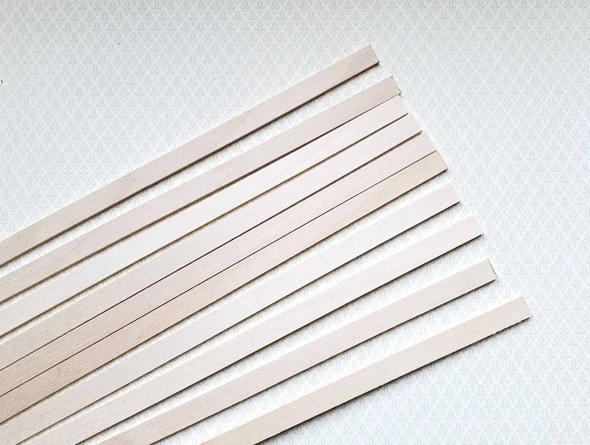 Dollhouse Miniature Wood Strips x10 Flooring 3/32 x 3/8 x 12" long Basswood 1:12 Scale - Image 2