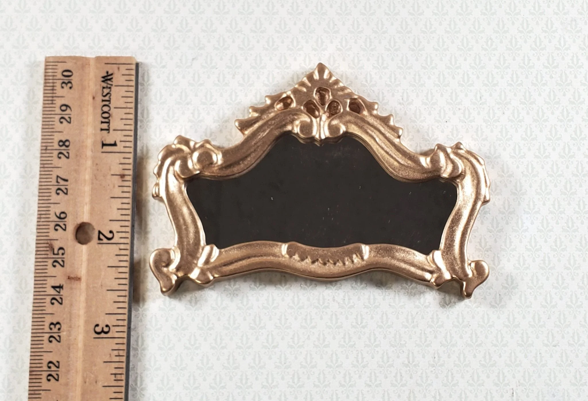 Dollhouse Mirror with Fancy Gold Frame Large 1:12 Scale Miniature Accessory - Image 4