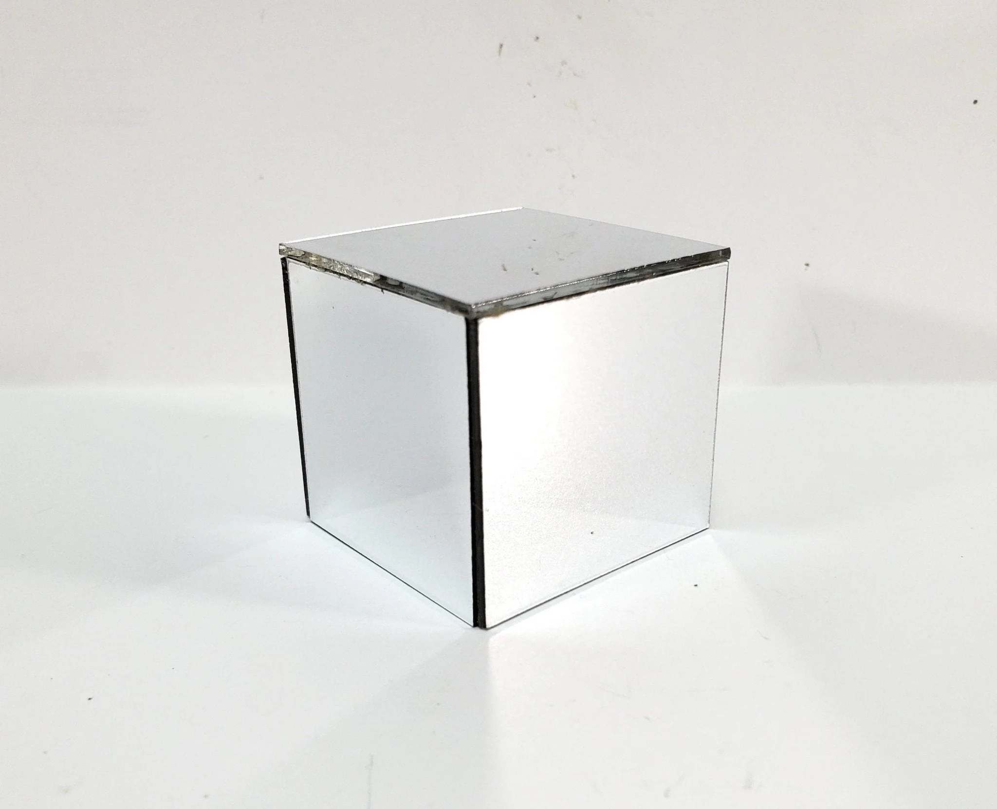 Dollhouse Modern Mirrored Side Table Cube 1:12 Scale Miniature Furniture