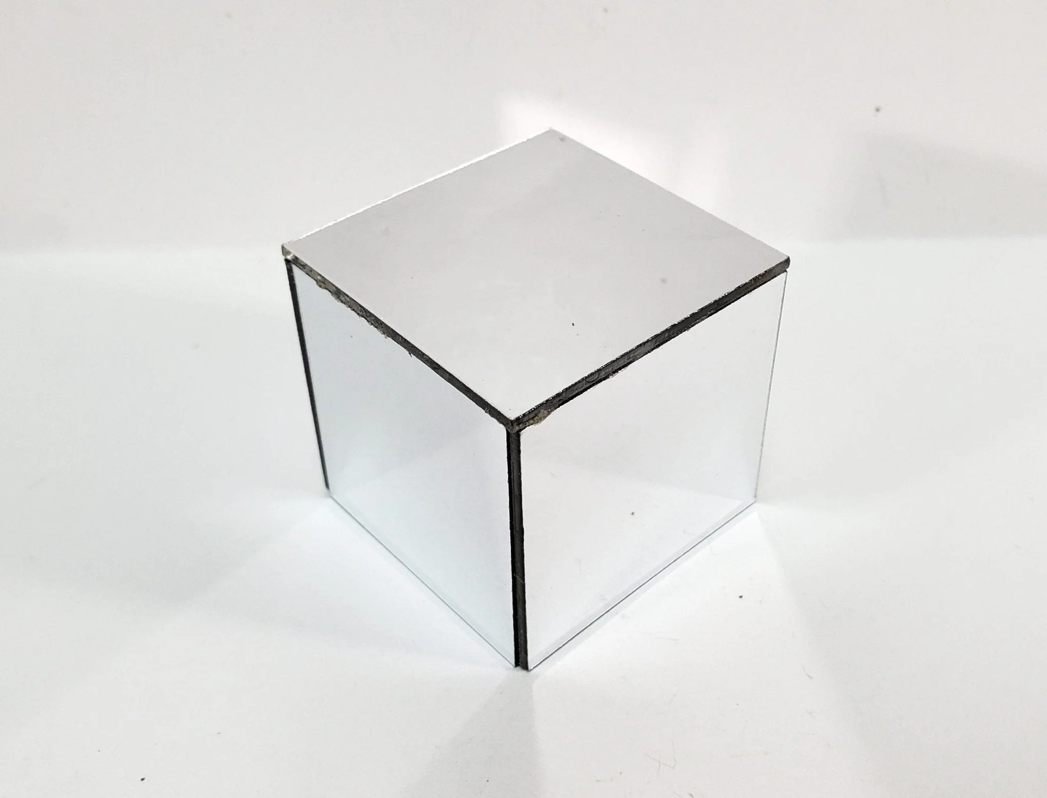 Dollhouse Modern Mirrored Side Table Cube 1:12 Scale Miniature Furniture - Image 2