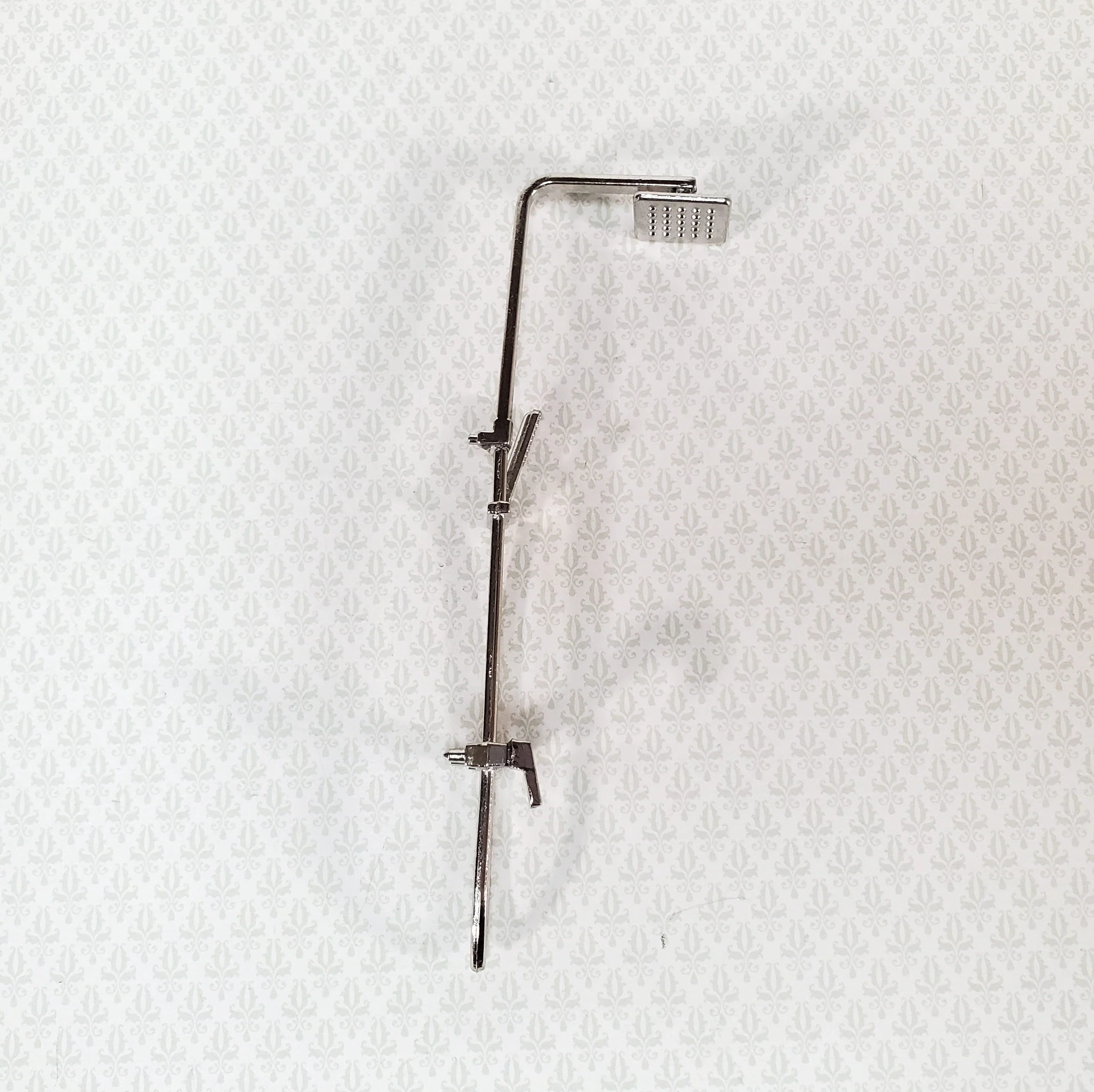 Dollhouse Modern Shower Head Chrome Silver Metal for Bathroom 1:12 Scale Miniature