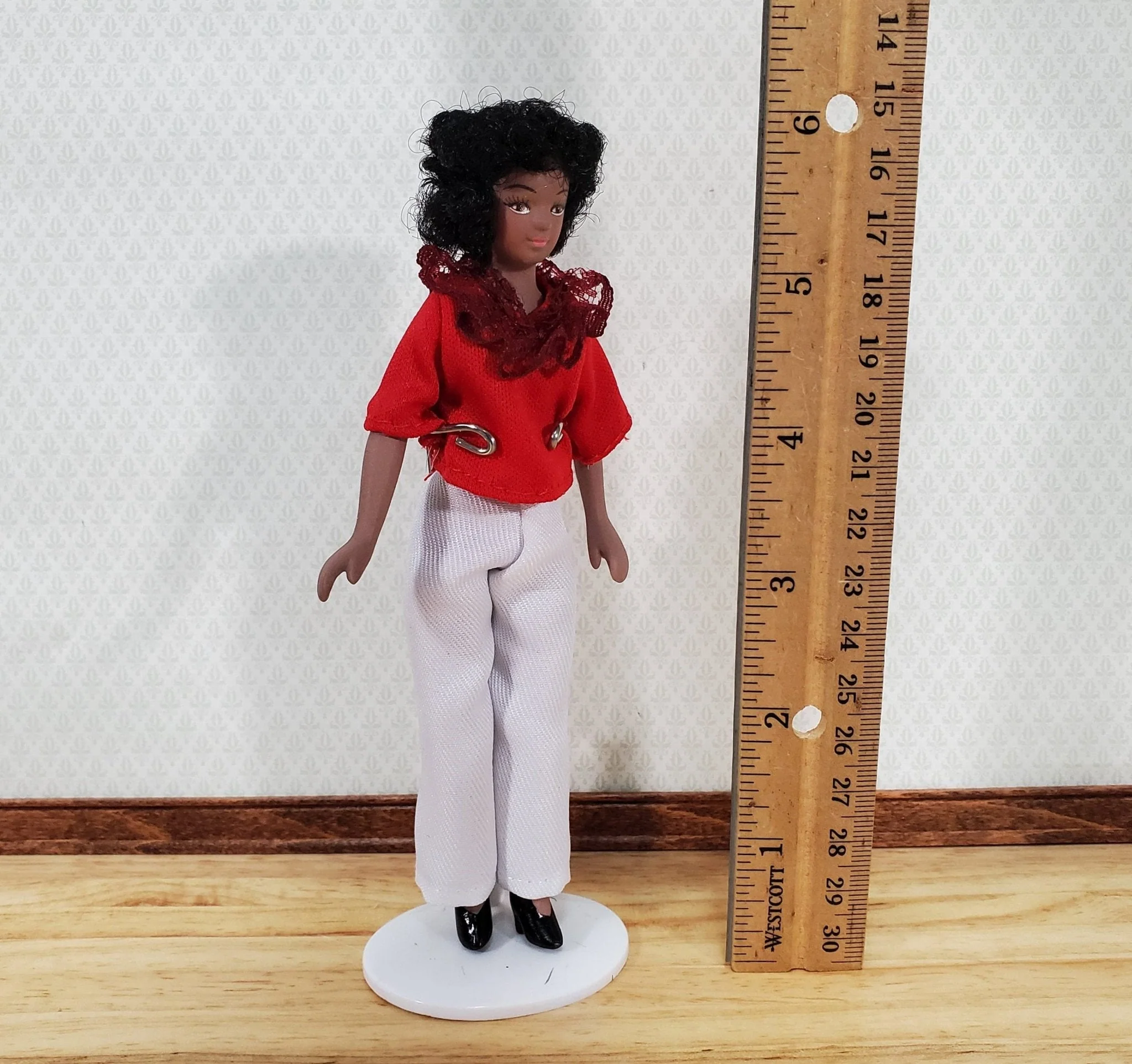 Dollhouse Modern Woman Black Brown Doll Mom Mother 1:12 Scale Miniatures - Image 2