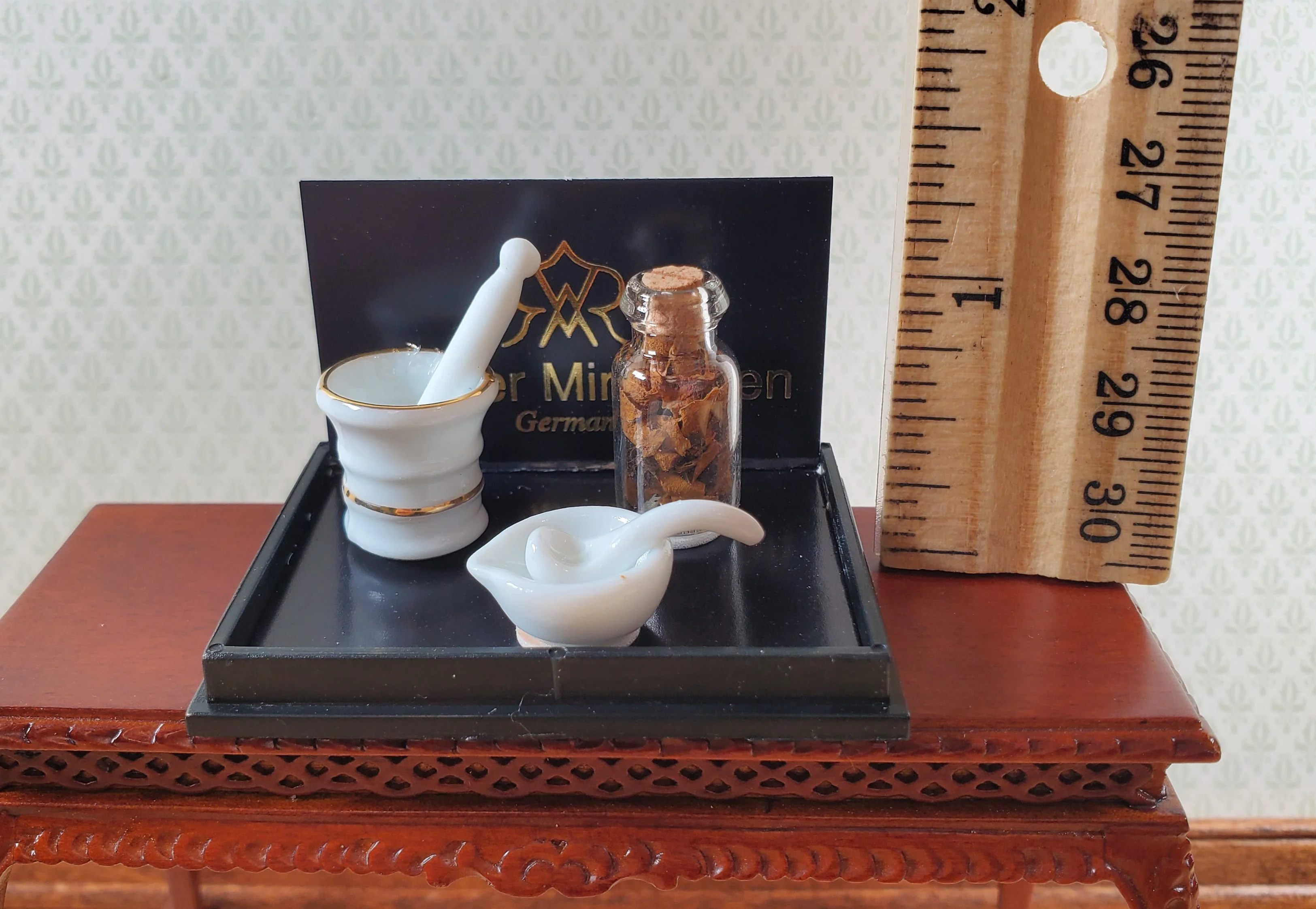 Dollhouse Mortar and Pestle Set Reutter Porcelain 1:12 Scale Miniatures - Image 3