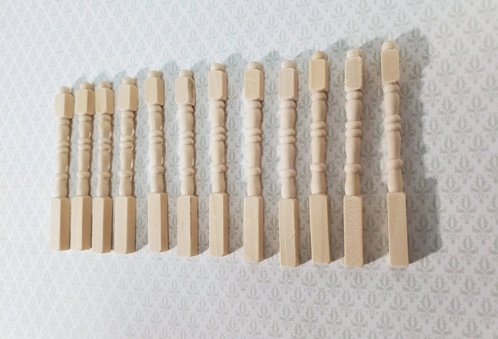 Dollhouse Narrow Newel Posts Spindles Set of 12 1:12 Scale Miniatures 2 3/8" Tall - Image 2