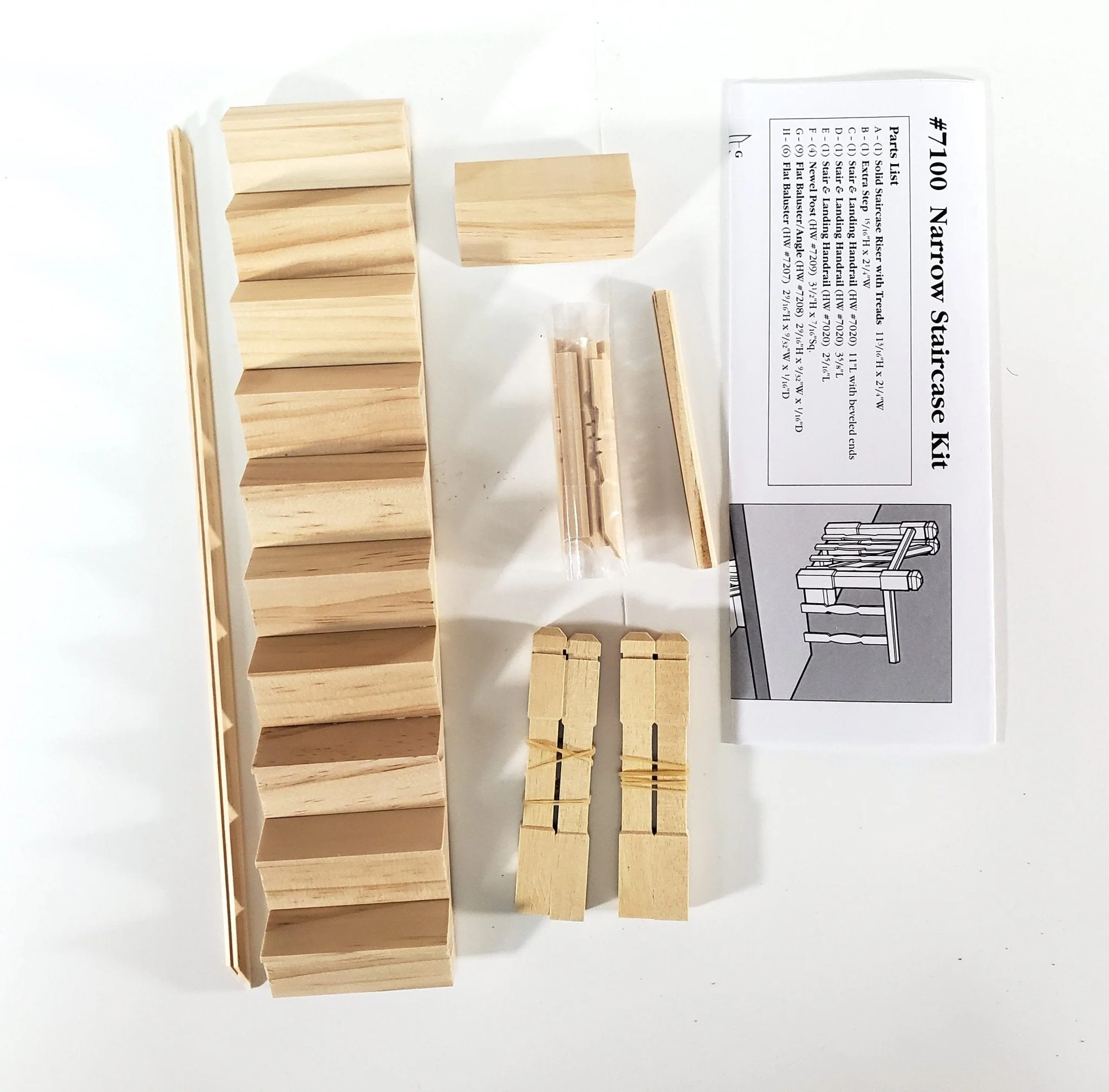 Dollhouse Narrow Stairs Stairway Kit Houseworks with Top Landing Parts 1:12 Scale Miniature - Image 2