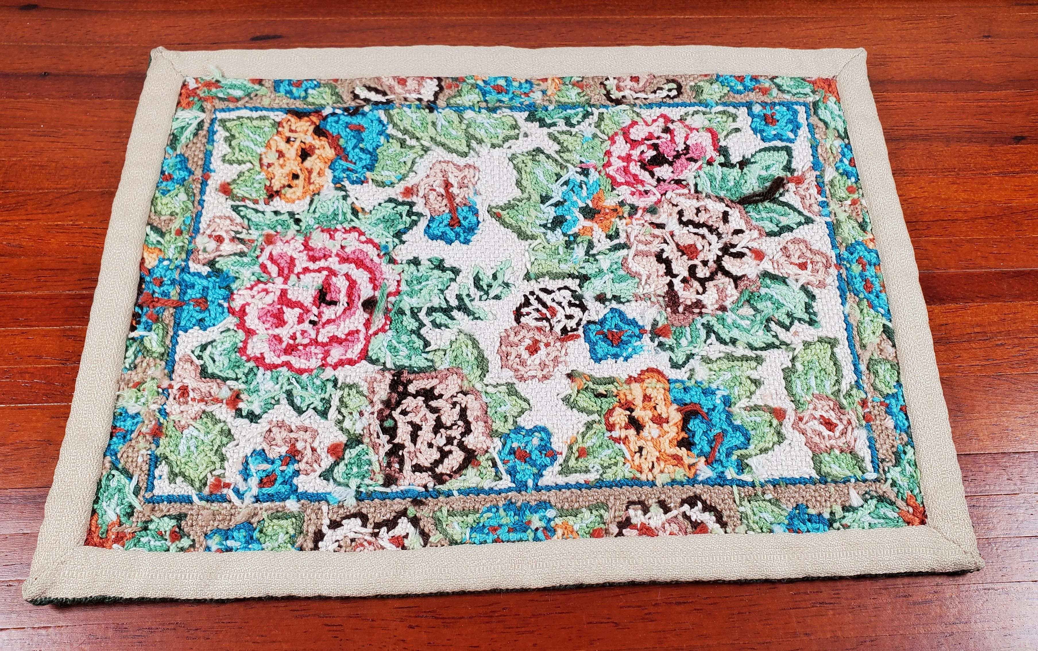 Dollhouse Needlepoint Rug Large Aubusson Style 1:12 Scale Carpet Floral - Image 3