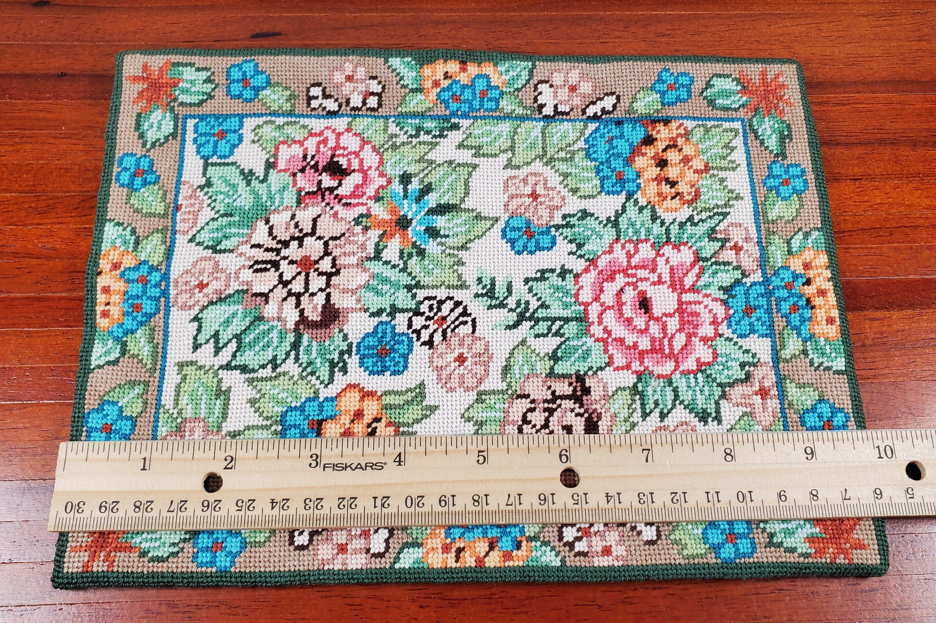 Dollhouse Needlepoint Rug Large Aubusson Style 1:12 Scale Carpet Floral - Image 4