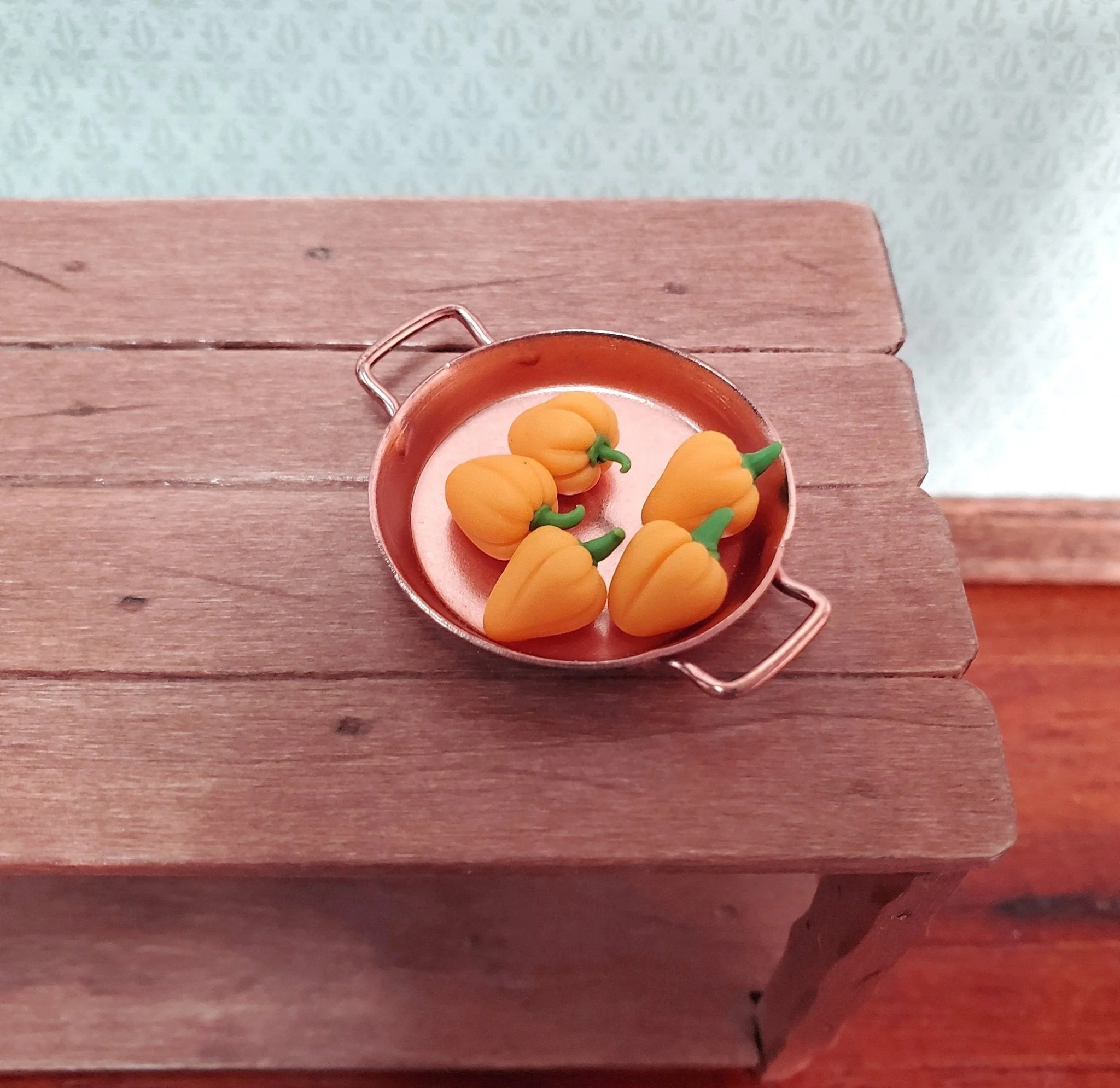 Dollhouse Orange Bell Peppers Small Set of 5 1:12 Scale Miniature Kitchen Food - Image 3