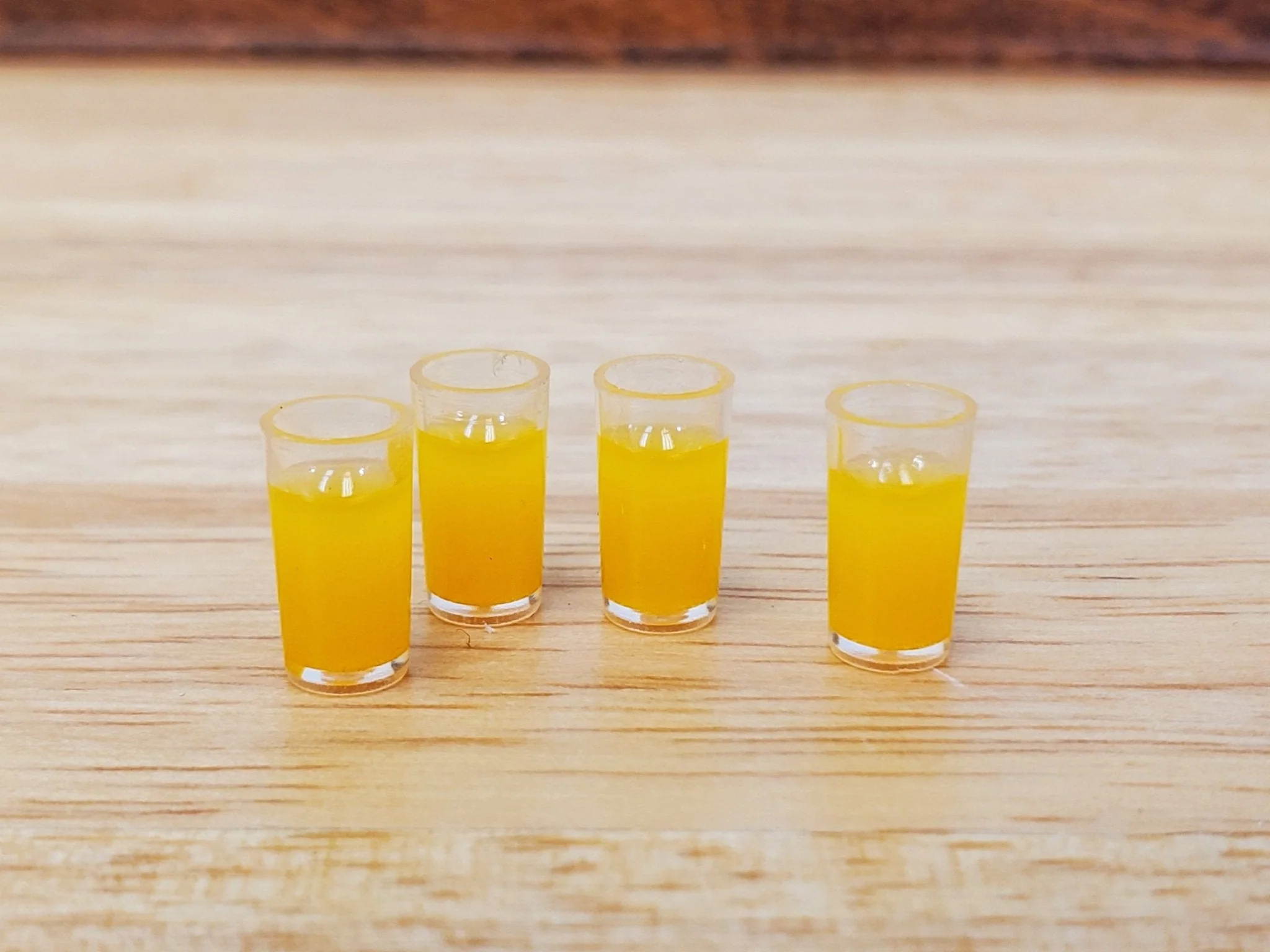 Dollhouse Orange Juice OJ 4 Filled Glassed 1:12 Scale Miniature Food Kitchen - Image 2