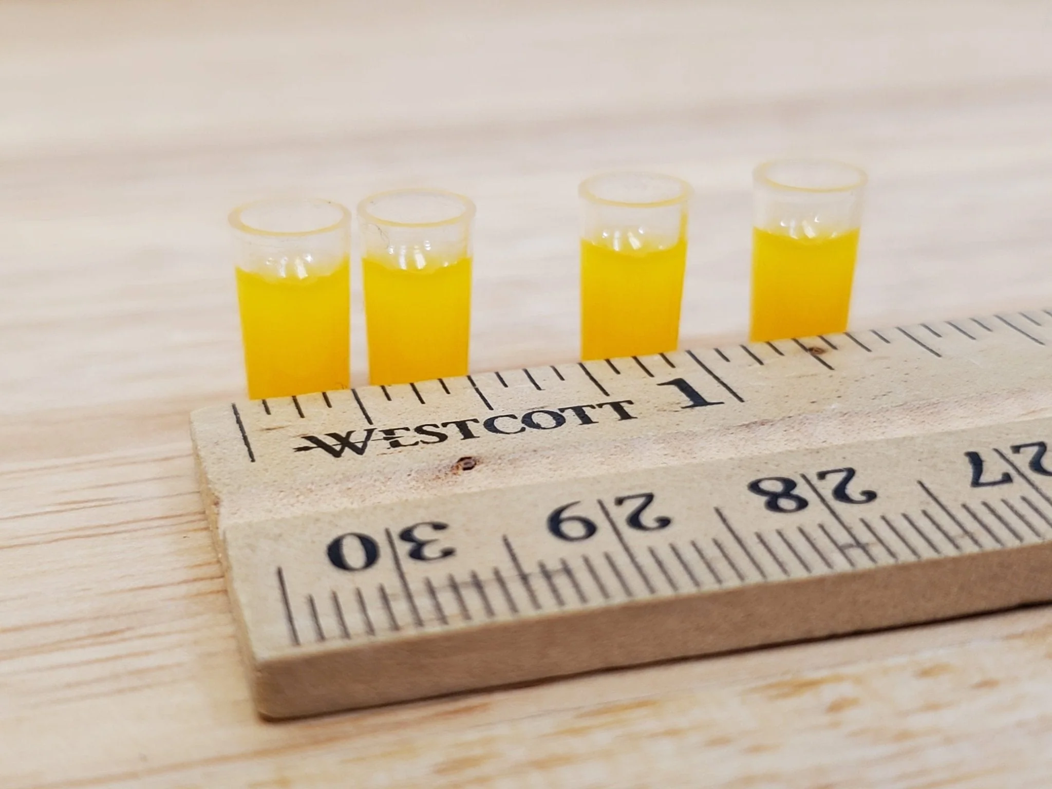 Dollhouse Orange Juice OJ 4 Filled Glassed 1:12 Scale Miniature Food Kitchen - Image 6