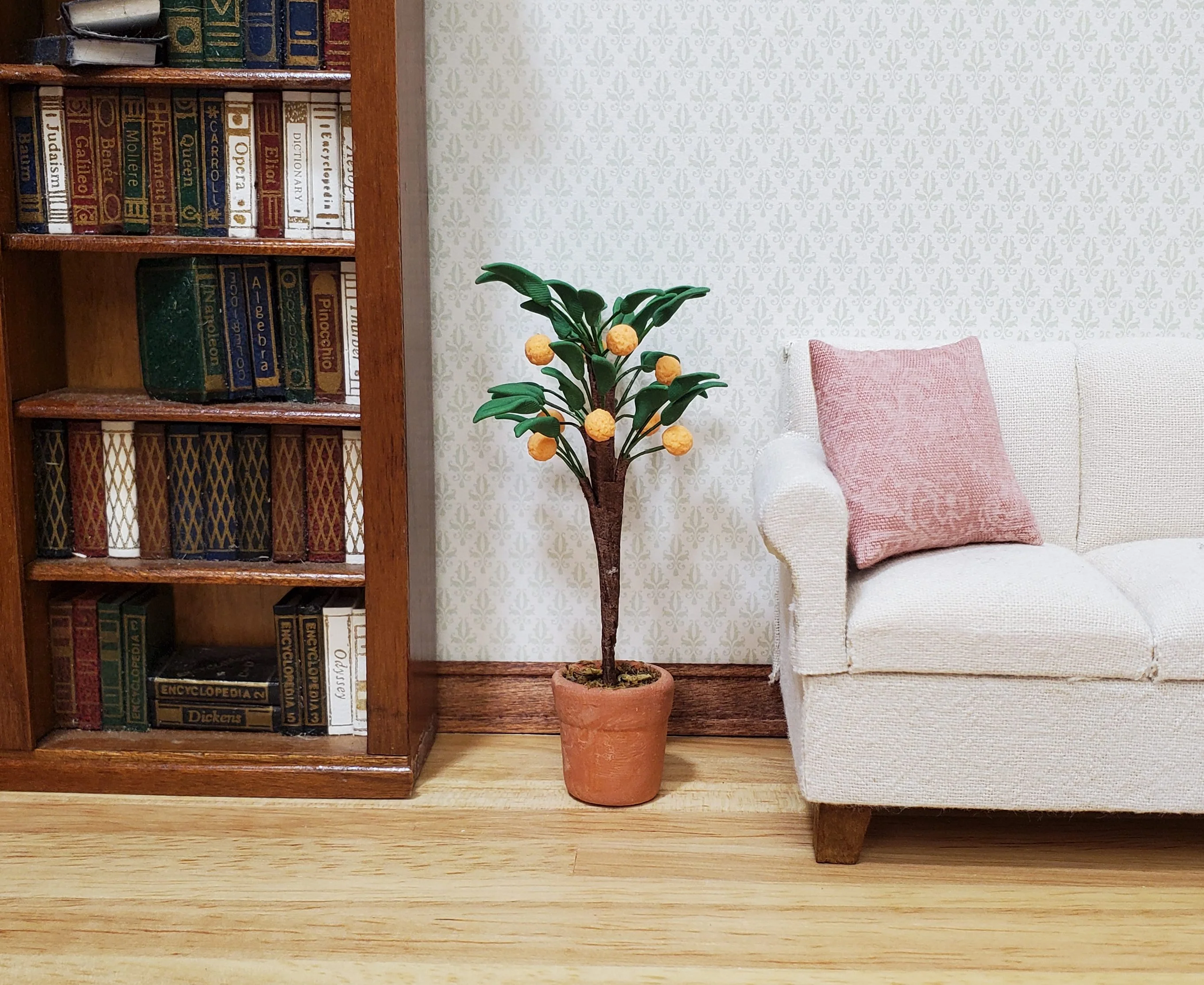 Dollhouse Orange Tree in a Terra Cotta Pot 1:12 Scale Miniature Houseplant - Image 2