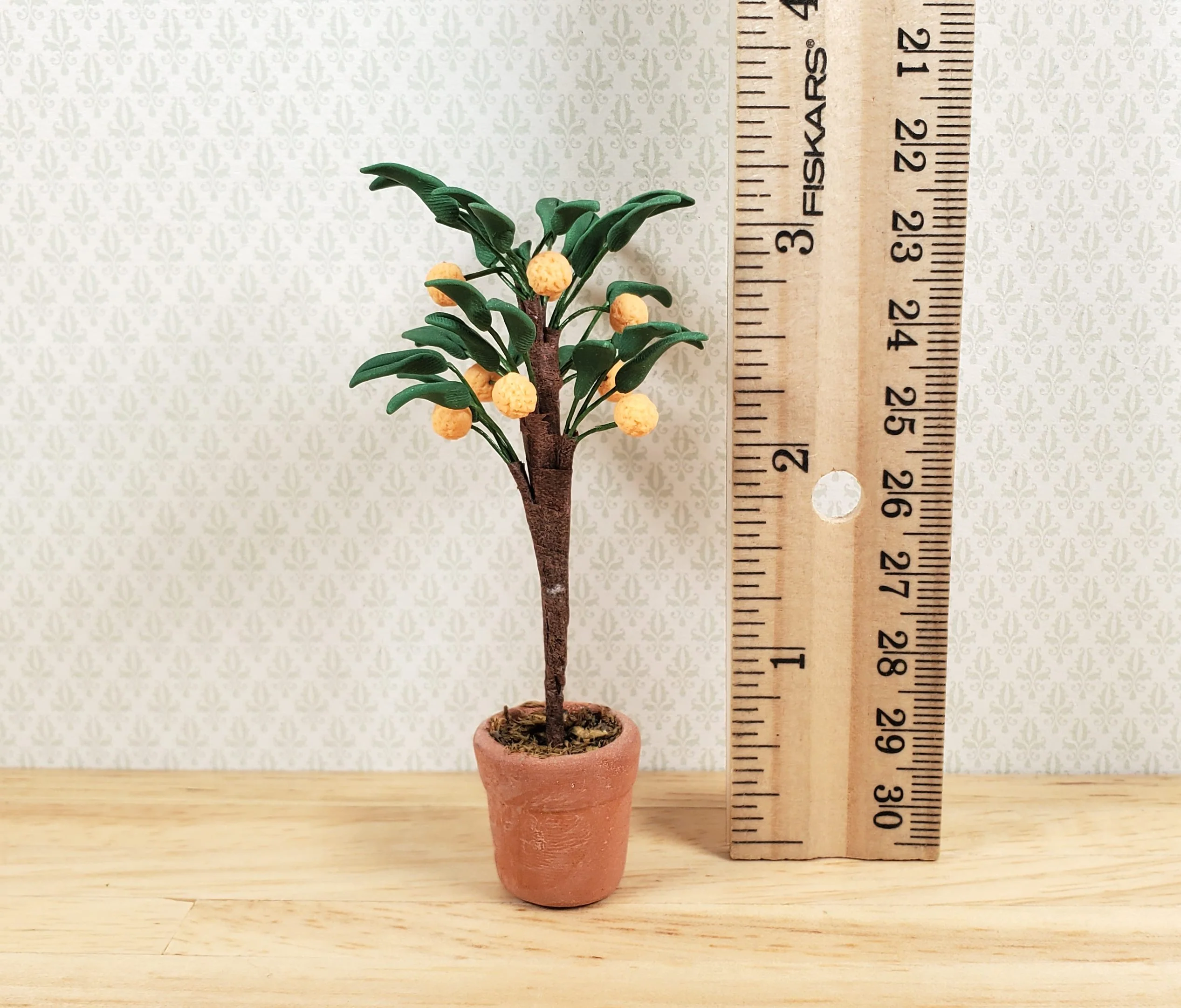 Dollhouse Orange Tree in a Terra Cotta Pot 1:12 Scale Miniature Houseplant - Image 3