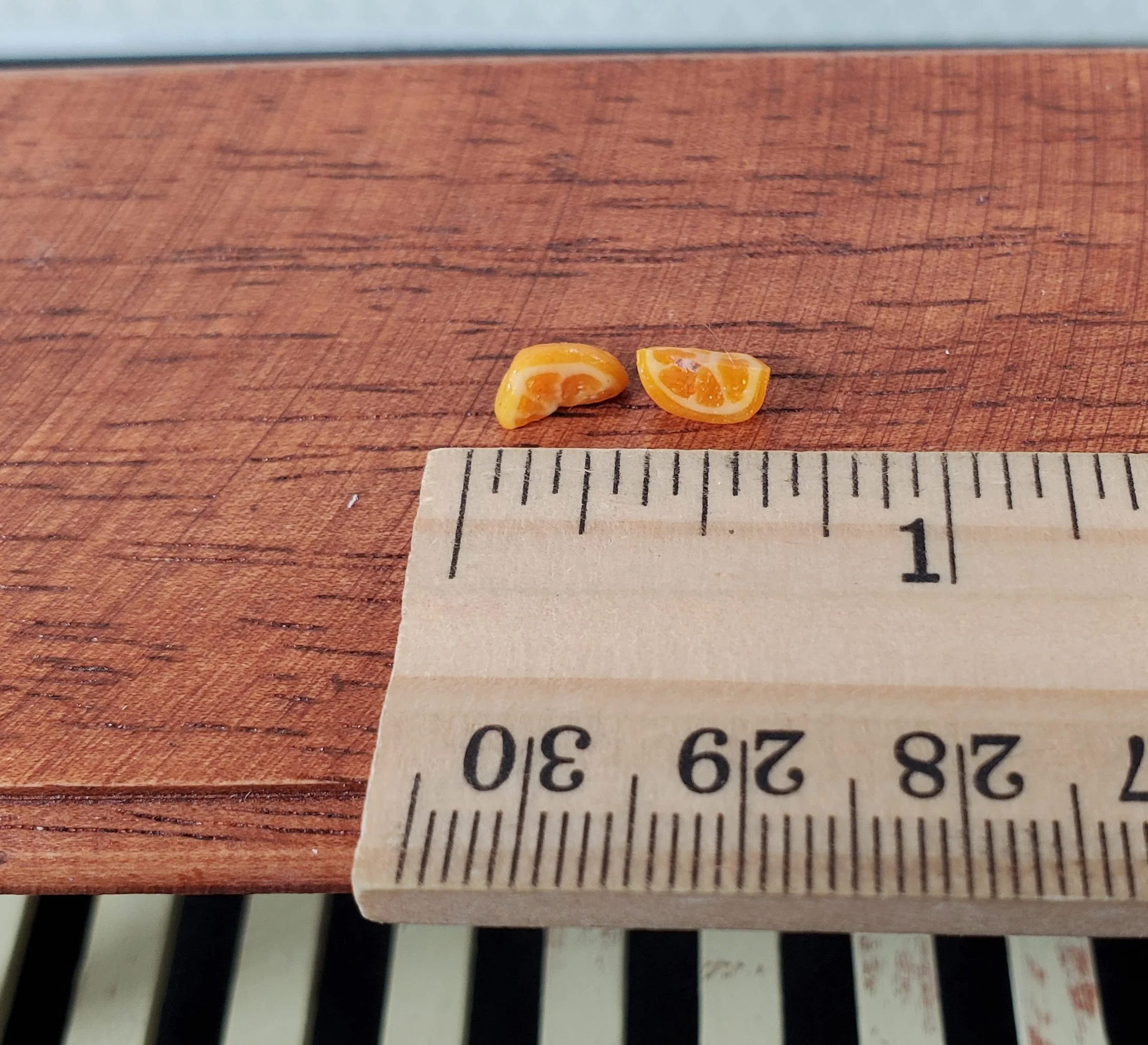 Dollhouse Orange Wedges 2 Pieces 1:12 Scale Miniature Food Handmade - Image 3
