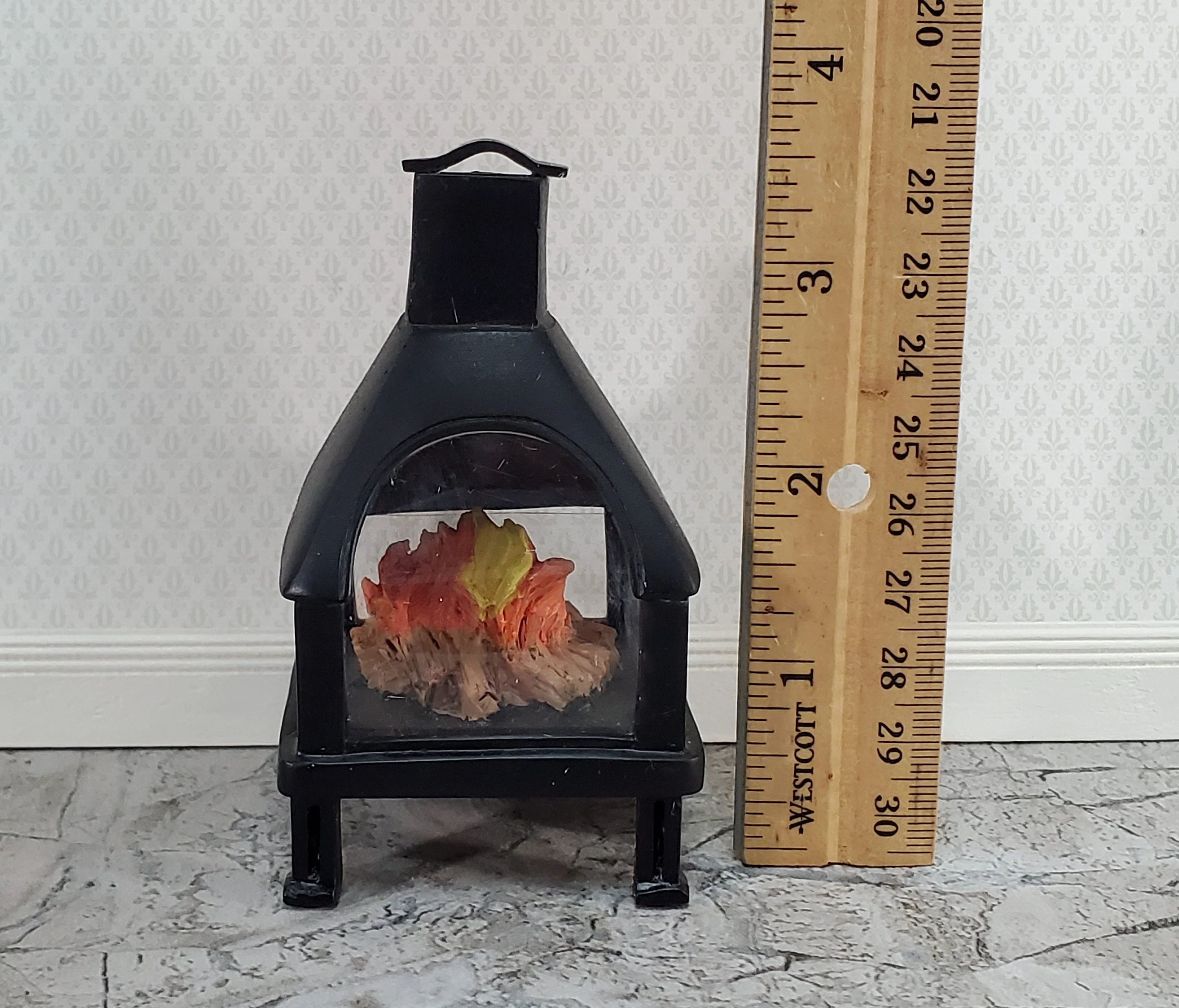 Dollhouse Outdoor Fireplace Fire Pit Modern Style for Patio 1:12 Scale Miniature - Image 3