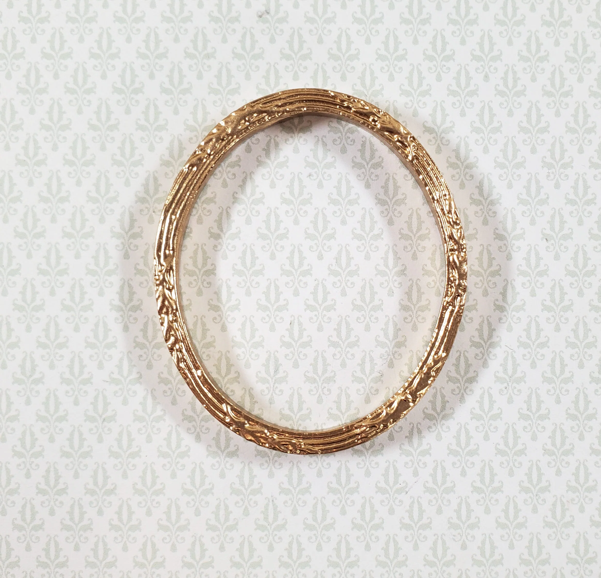 Dollhouse Oval Picture Frame Gold for Paintings Medium Size Miniature
