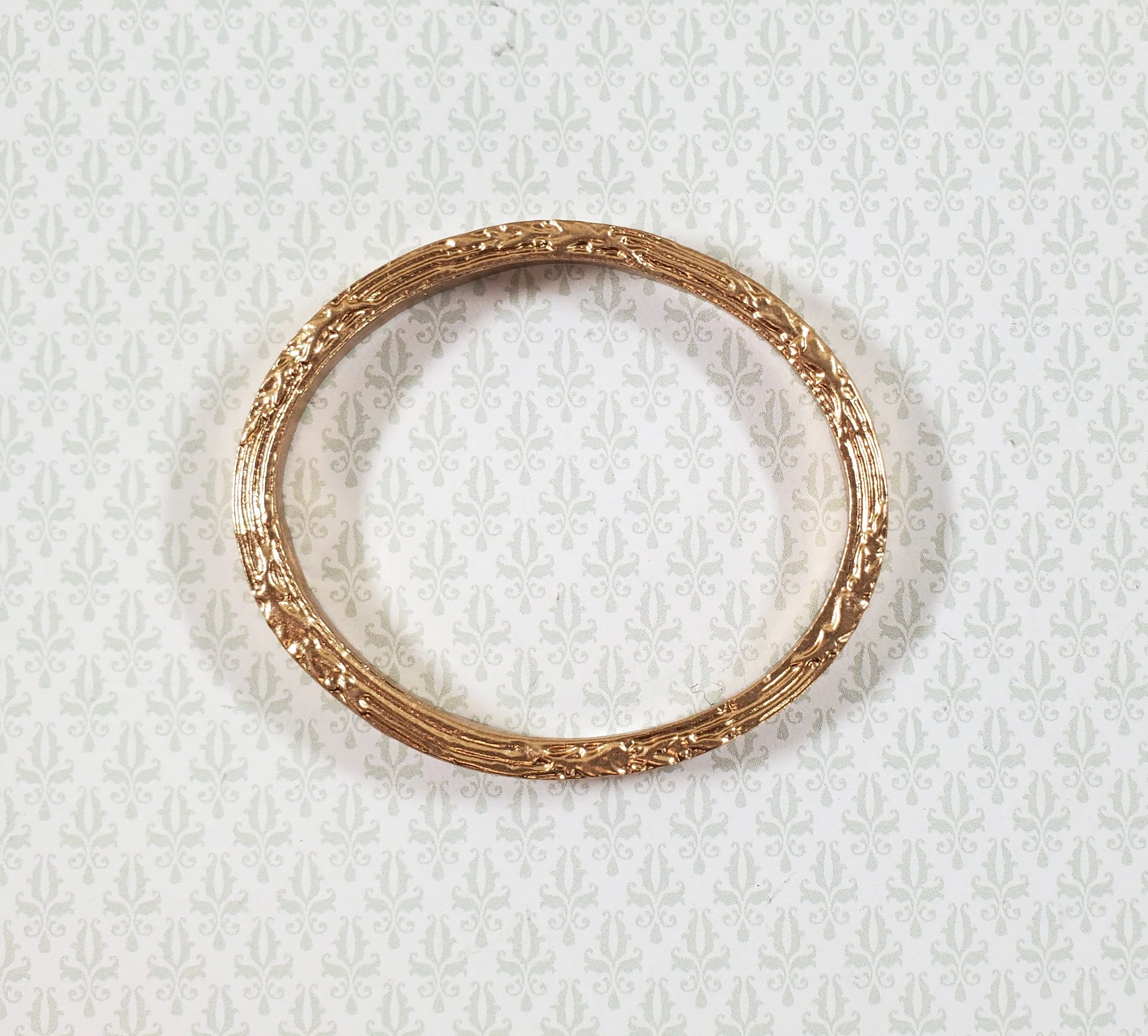 Dollhouse Oval Picture Frame Gold for Paintings Medium Size Miniature - Image 2