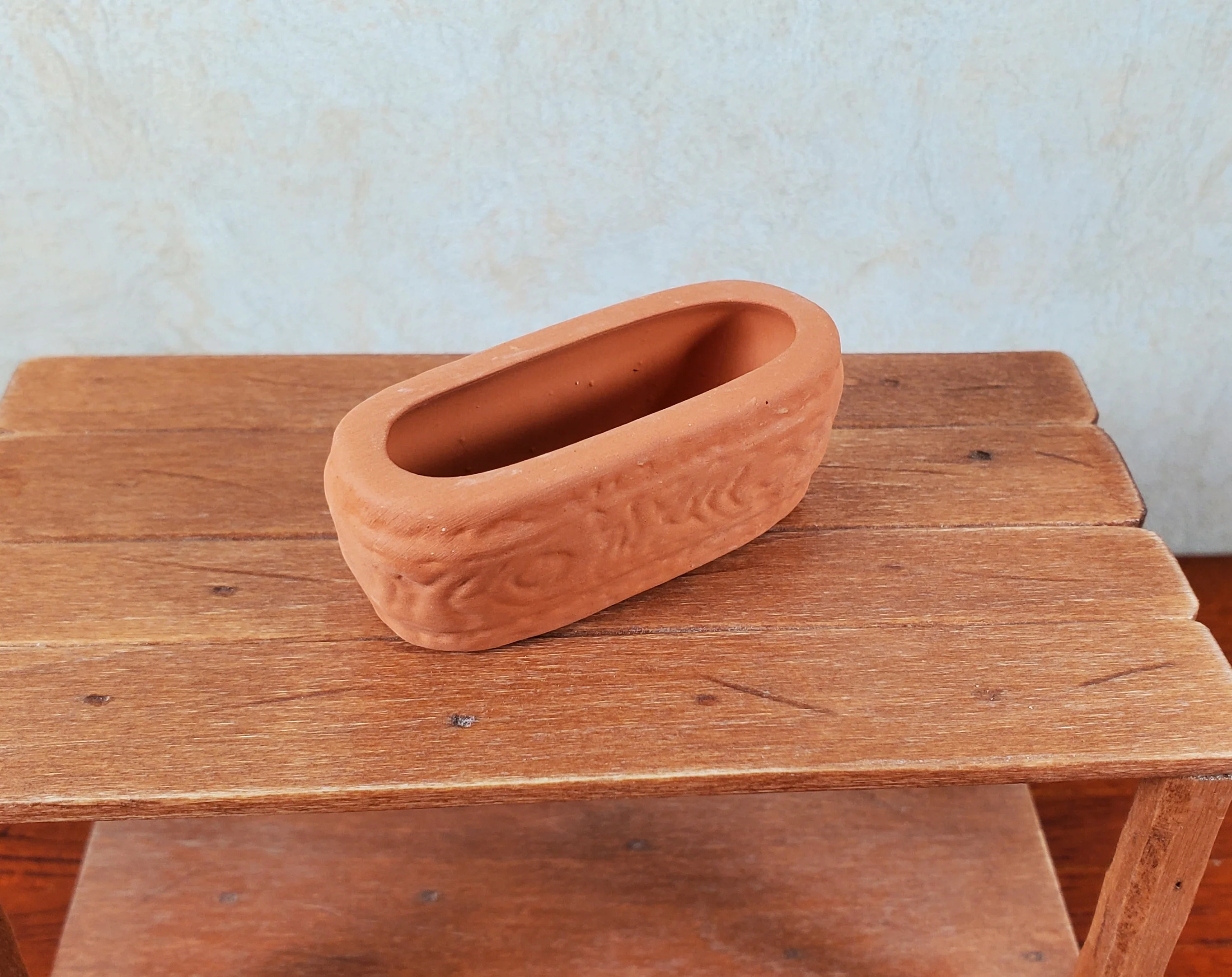 Dollhouse Oval Terra Cotta Planter for Flowers 1:12 Scale Miniature - Image 2