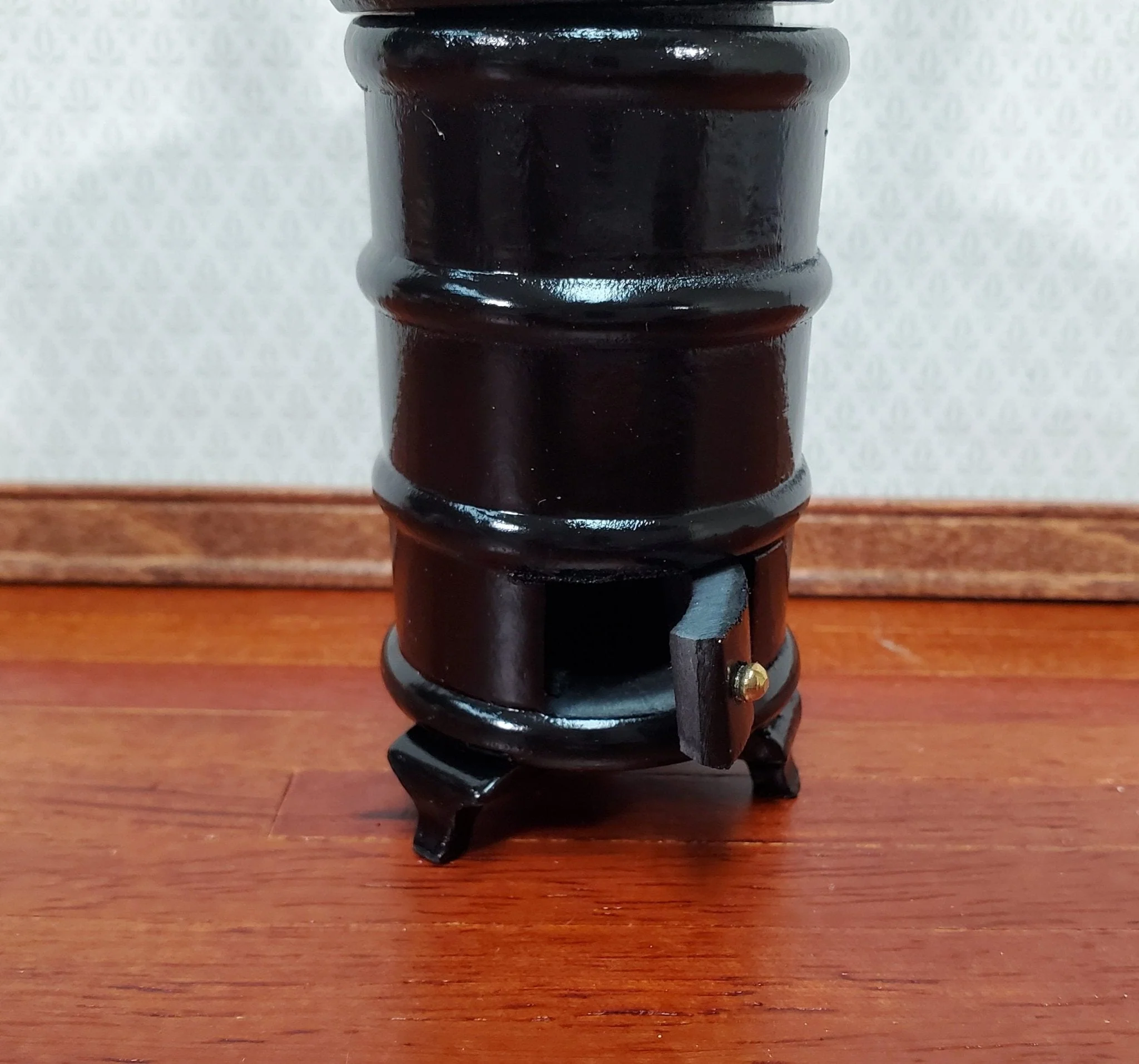 Dollhouse Parlor Stove Round Wood Heating 1:12 Scale Miniature Furniture - Image 4