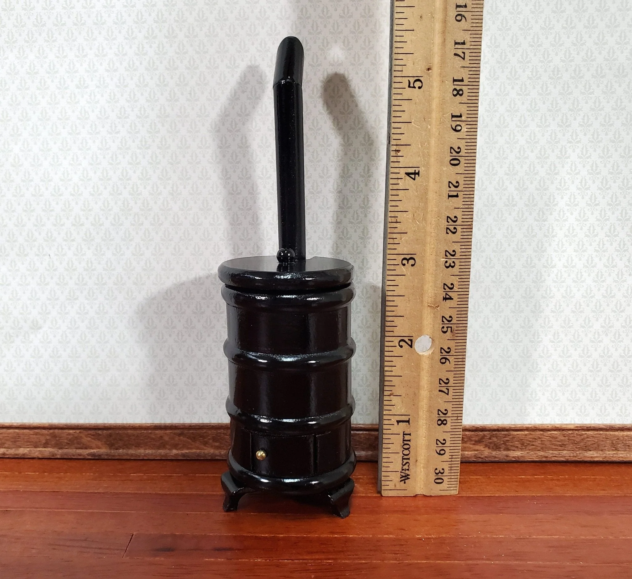 Dollhouse Parlor Stove Round Wood Heating 1:12 Scale Miniature Furniture - Image 5