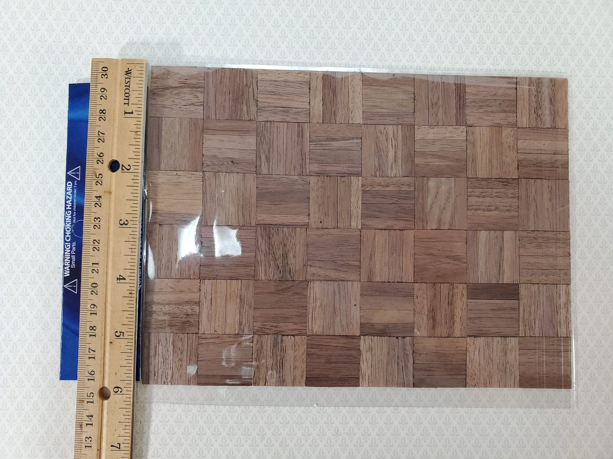 Dollhouse Parquet Real Wood Flooring by Handley House 1:12 Scale Miniature 8" x 6" - Image 4