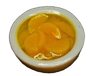 Dollhouse Peach Slices in a White Round Bowl 1:12 Scale Miniature Food