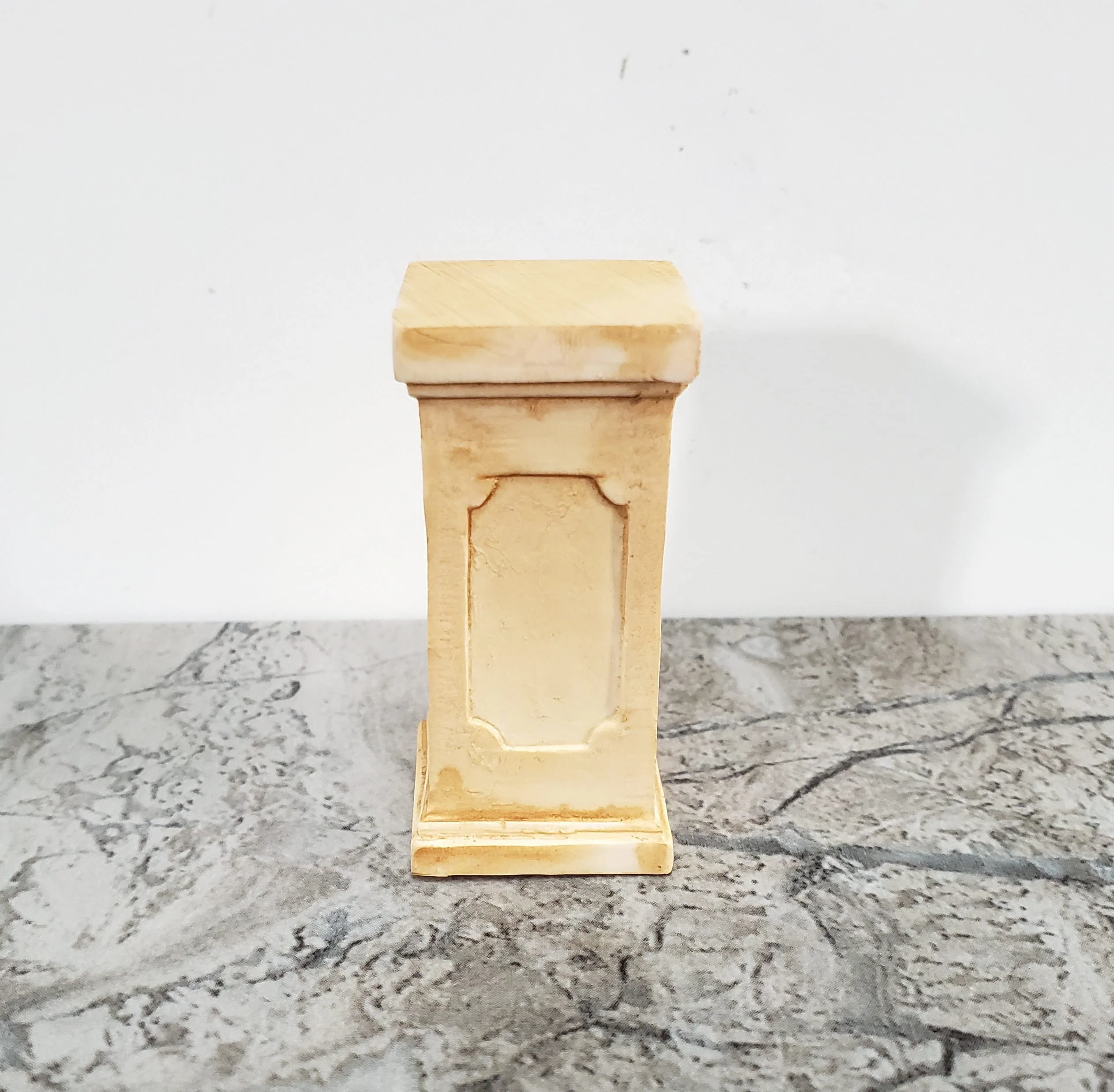 Dollhouse Pedestal for Plants Ferns Decoration Aged Tan 1:12 Scale or Fairy Garden A1002TN - Image 2