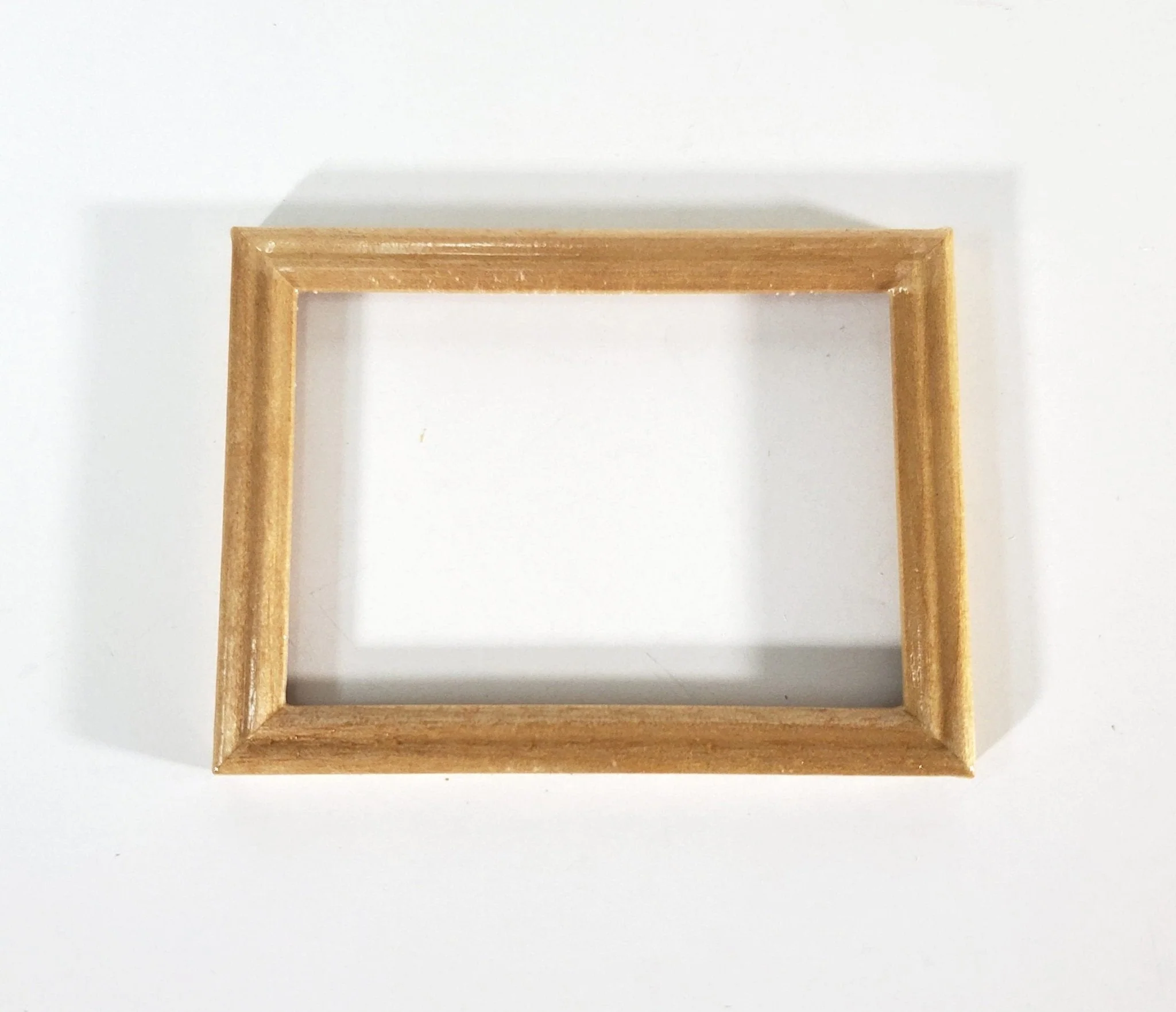 Dollhouse Picture Frame Large Wood Light Oak Finish 1:12 Scale Miniatures