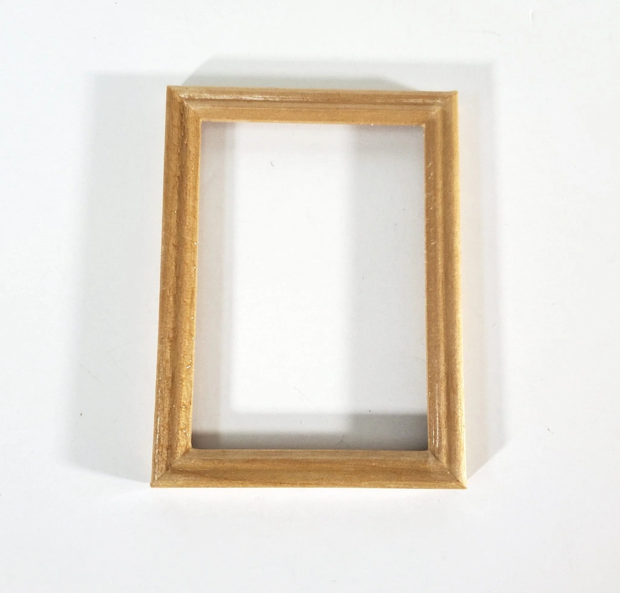 Dollhouse Picture Frame Large Wood Light Oak Finish 1:12 Scale Miniatures - Image 2