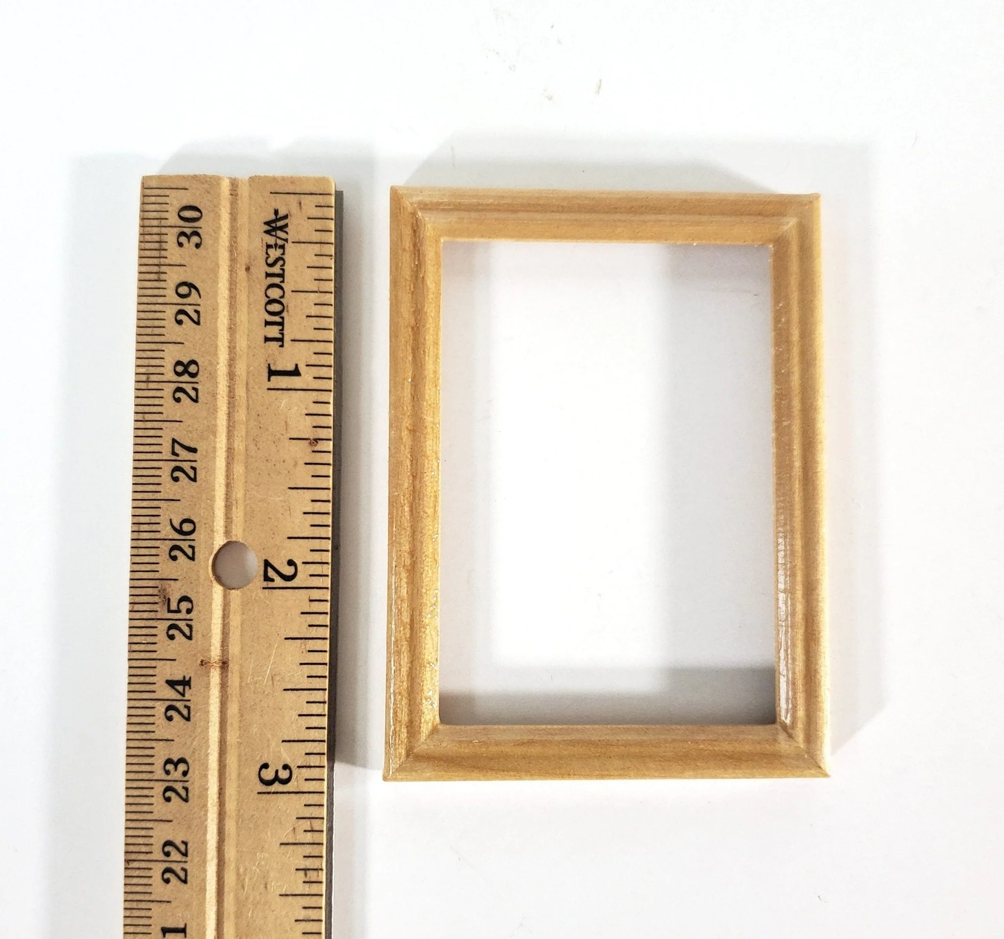 Dollhouse Picture Frame Large Wood Light Oak Finish 1:12 Scale Miniatures - Image 6
