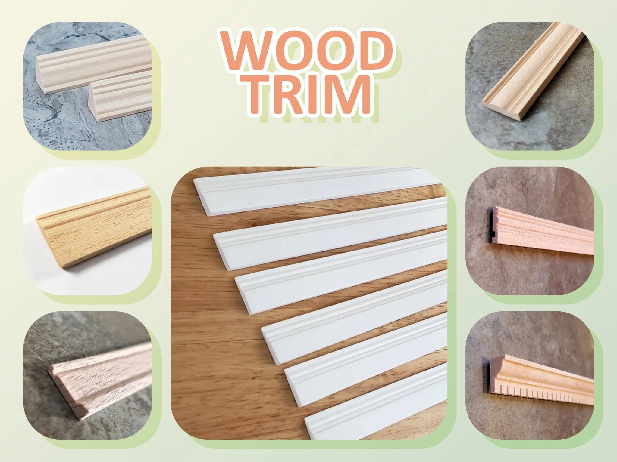 Dollhouse Picture Rail Trim 4mm x 18" 6 pc Model Building 1:12 Scale Miniature - Image 5