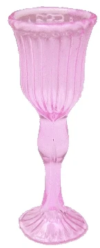 Dollhouse Pink Cut Glass Wine or Water Glass Tall 1:12 Scale Miniature Kitchen
