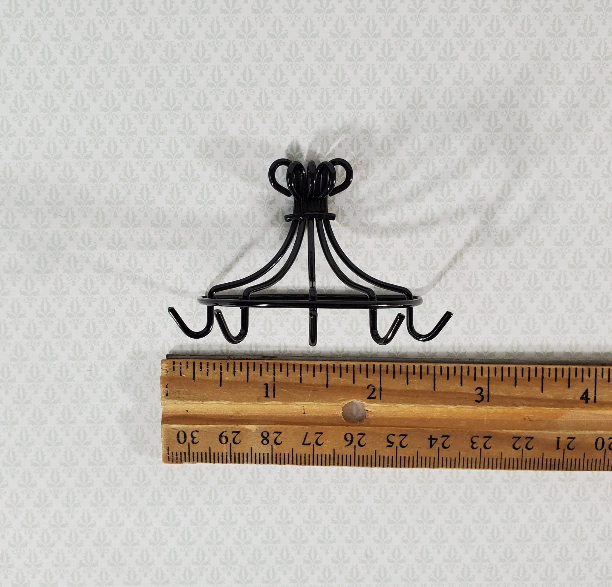 Dollhouse Pot Pan Hanger Rack with Hooks Metal Kitchen Rack 1:12 Scale Miniature - Image 3