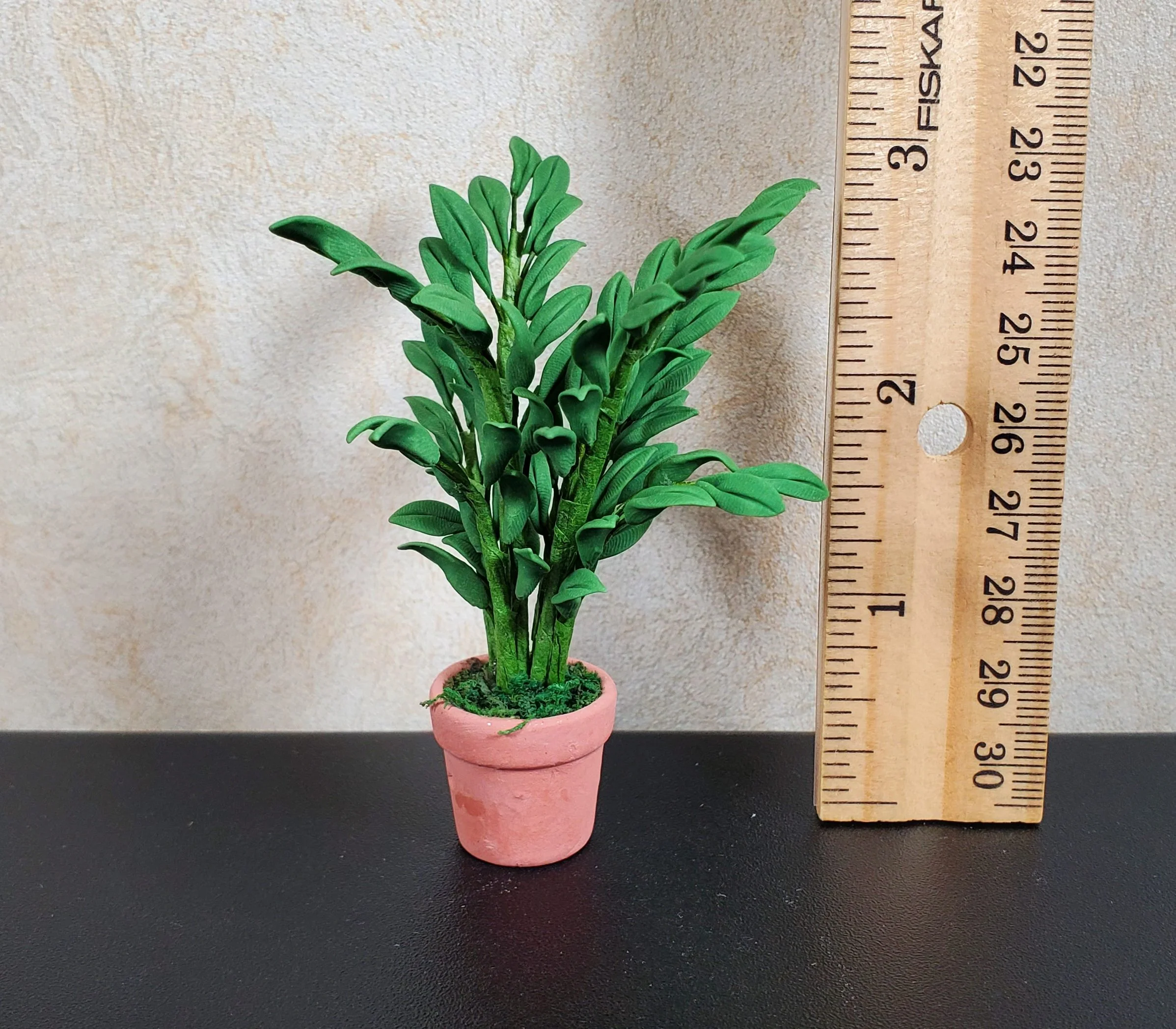 Dollhouse Potted Small Leaf Palm in a Terra Cotta Pot 1:12 Scale Miniature - Image 3