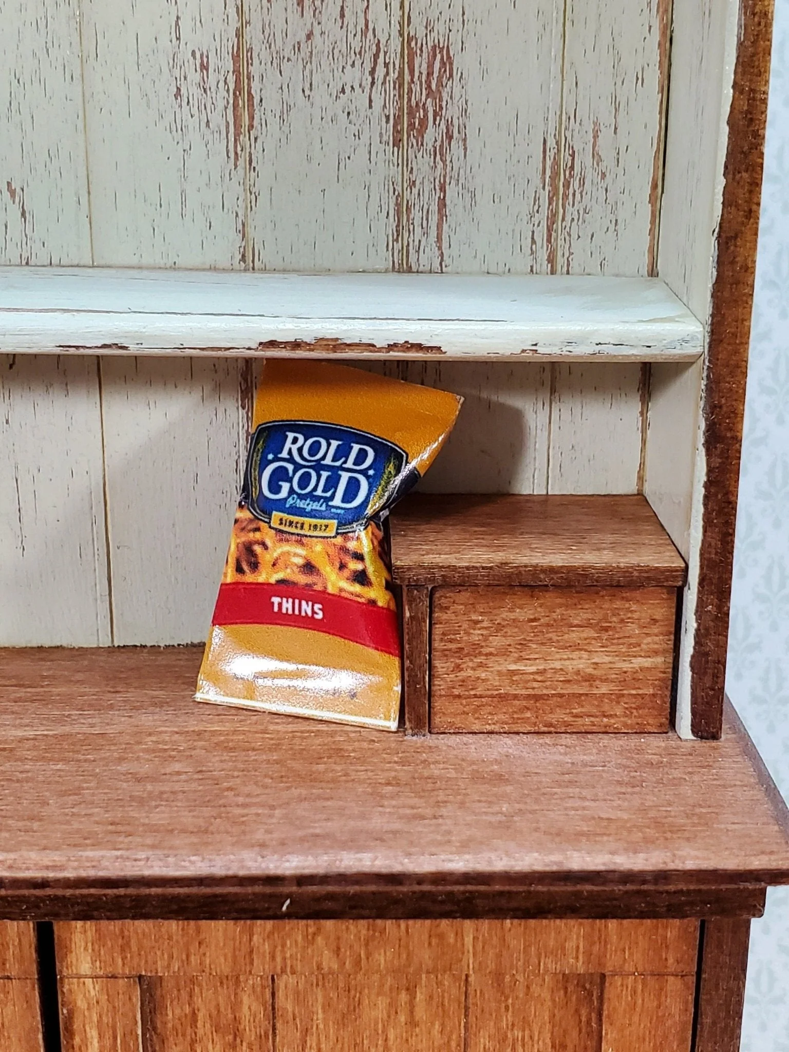 Dollhouse Pretzels Bag Rold Gold Thins 1:12 Scale Miniature Food Groceries Kitchen