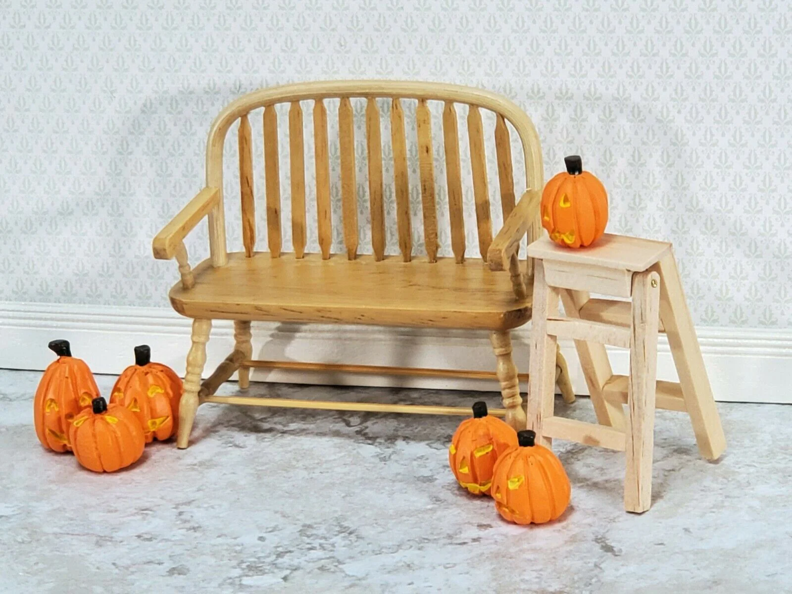 Dollhouse Pumpkins Carved x6 Assorted 1:12 Scale Miniatures Halloween Decor - Image 4