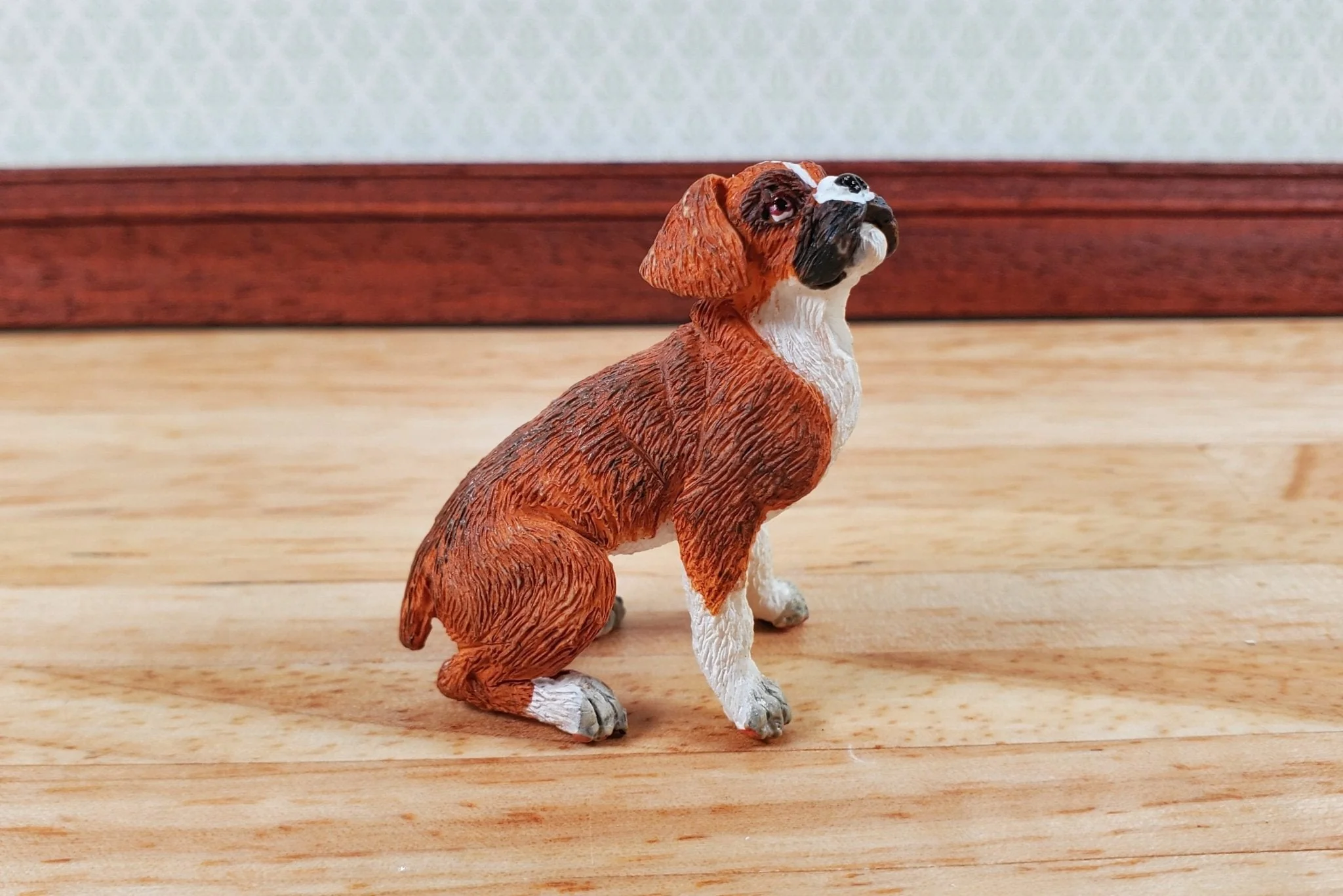 Dollhouse Puppy Dog Box Sitting Pet 1:12 Scale Miniature Animal - Image 2
