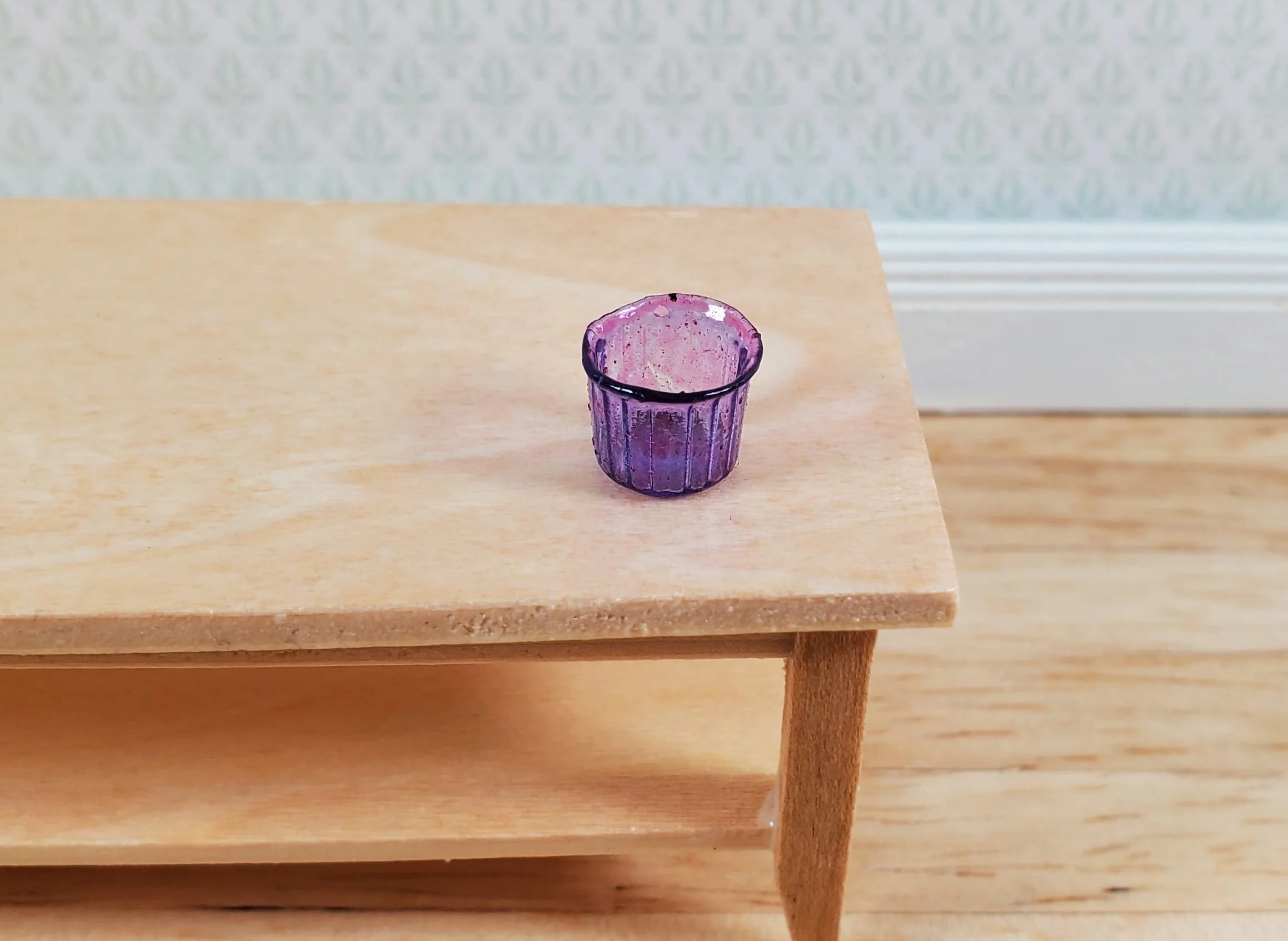 Dollhouse Purple Glass Cup or Votive Holder 1:12 Scale Miniature Glasses Cups - Image 2