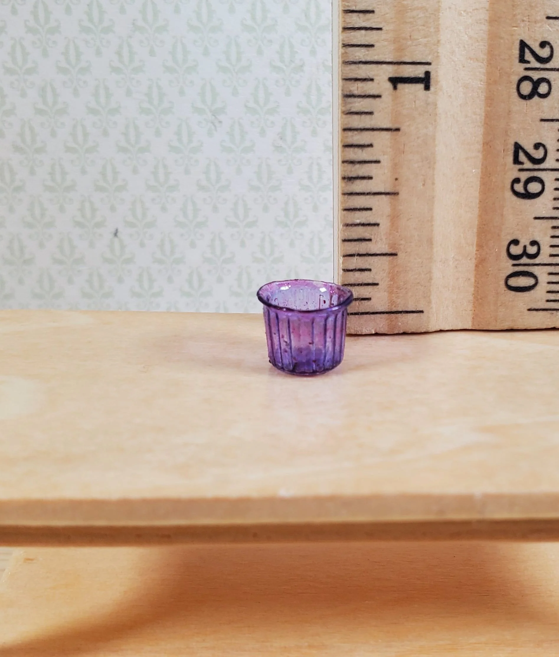 Dollhouse Purple Glass Cup or Votive Holder 1:12 Scale Miniature Glasses Cups - Image 3