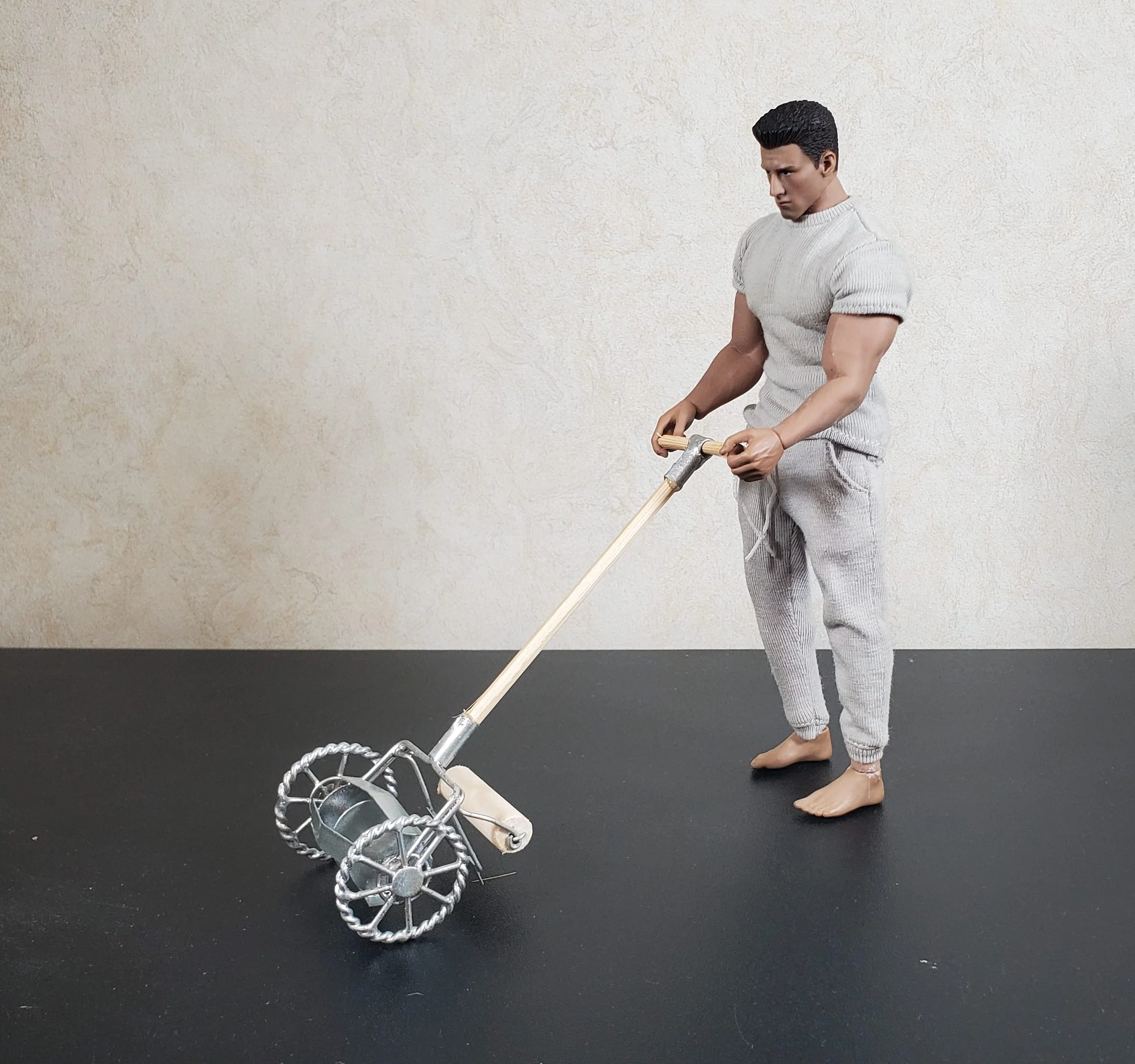 Dollhouse Push Lawn Mower for the Garden or Yard Metal 1:12 Scale Miniature - Image 3