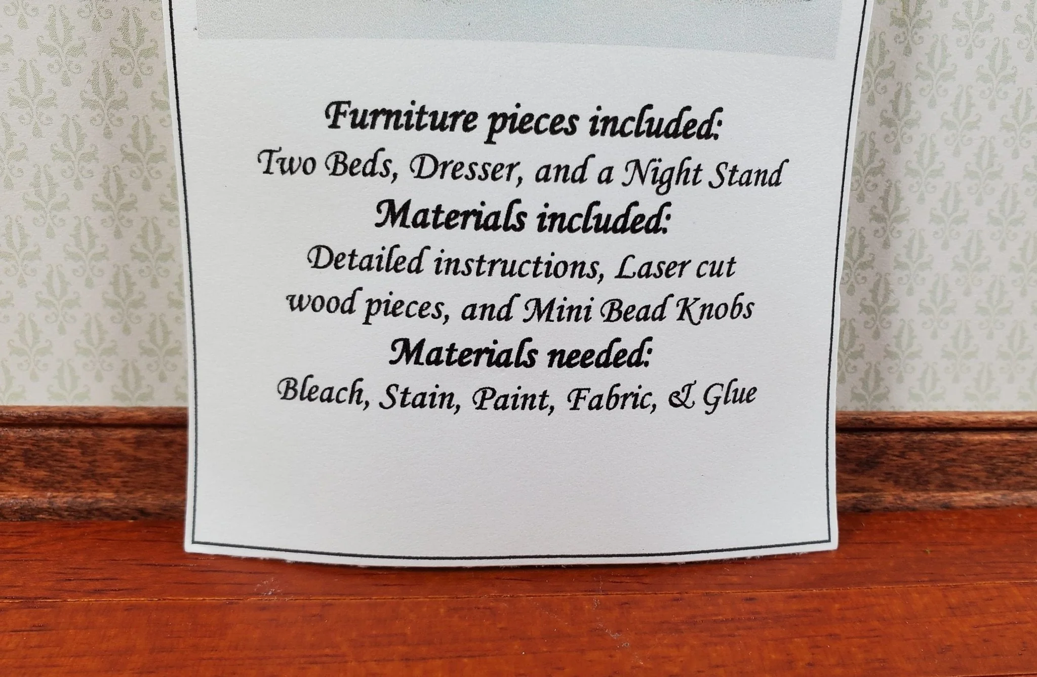 Dollhouse Quarter Scale Furniture KIT DIY Modern Style Bedroom Beds Dresser 1:48 - Image 4