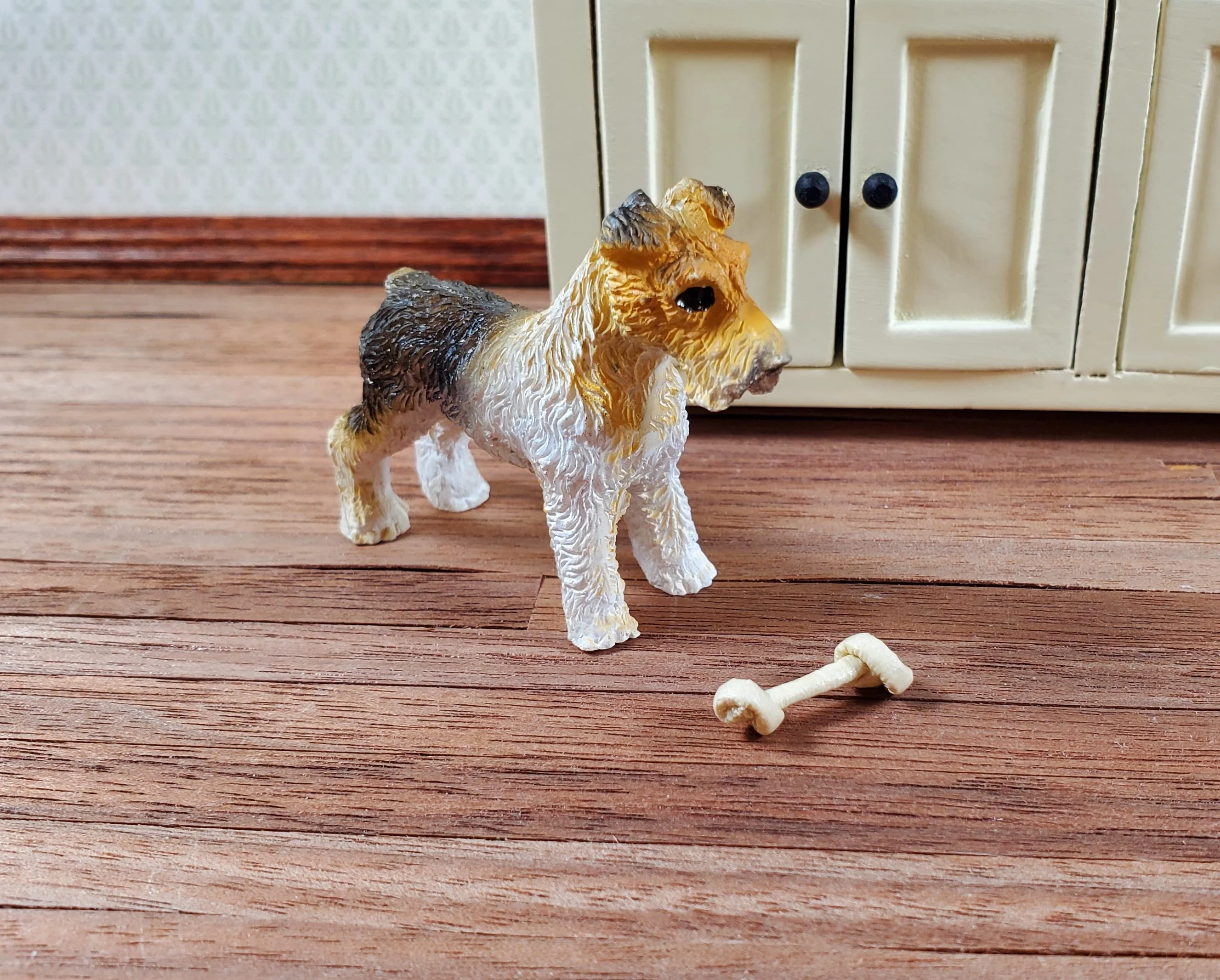 Dollhouse Rawhide Dog Bone 1:12 Scale Miniature Pet Deco Accessory Handmade - Image 2