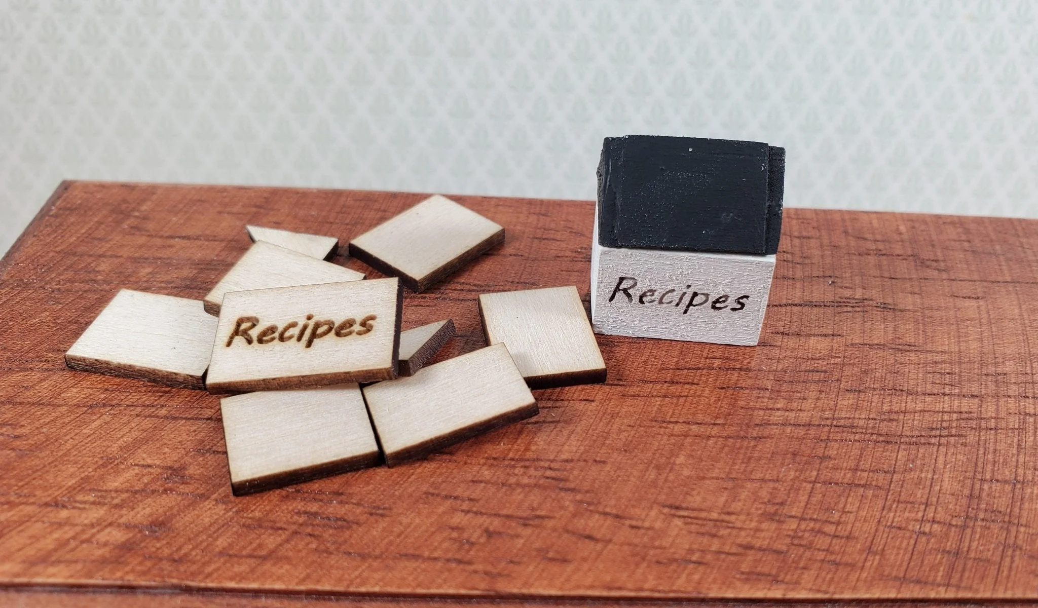 Dollhouse Recipe Box DIY Kit 1:12 Scale Miniature Kitchen Decor