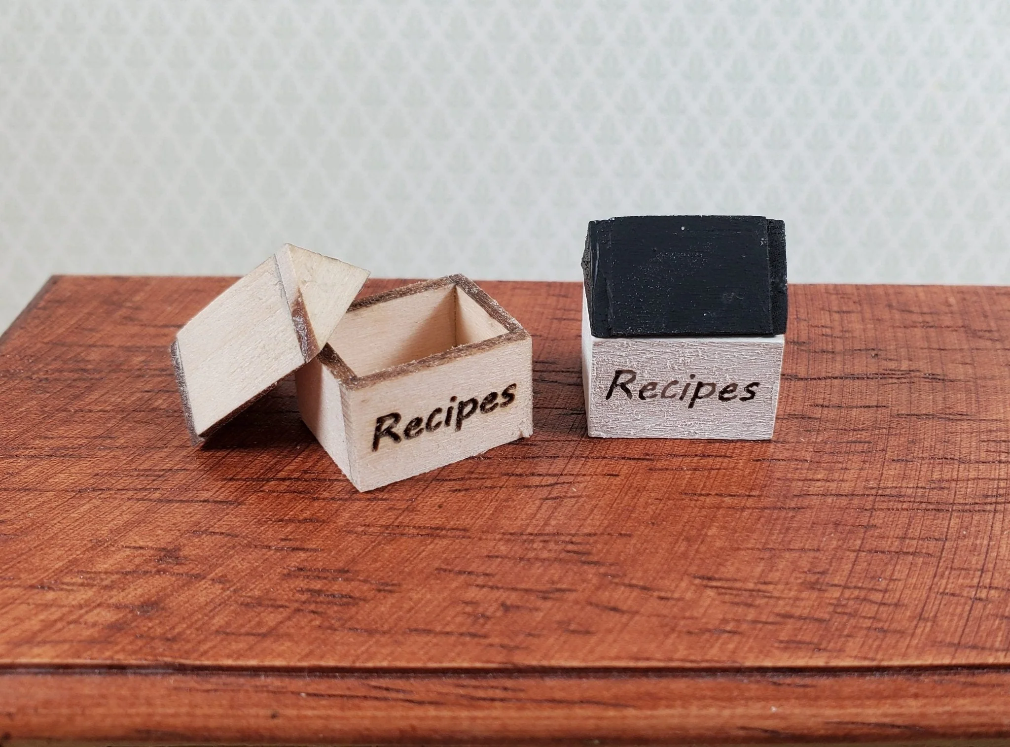 Dollhouse Recipe Box DIY Kit 1:12 Scale Miniature Kitchen Decor - Image 3