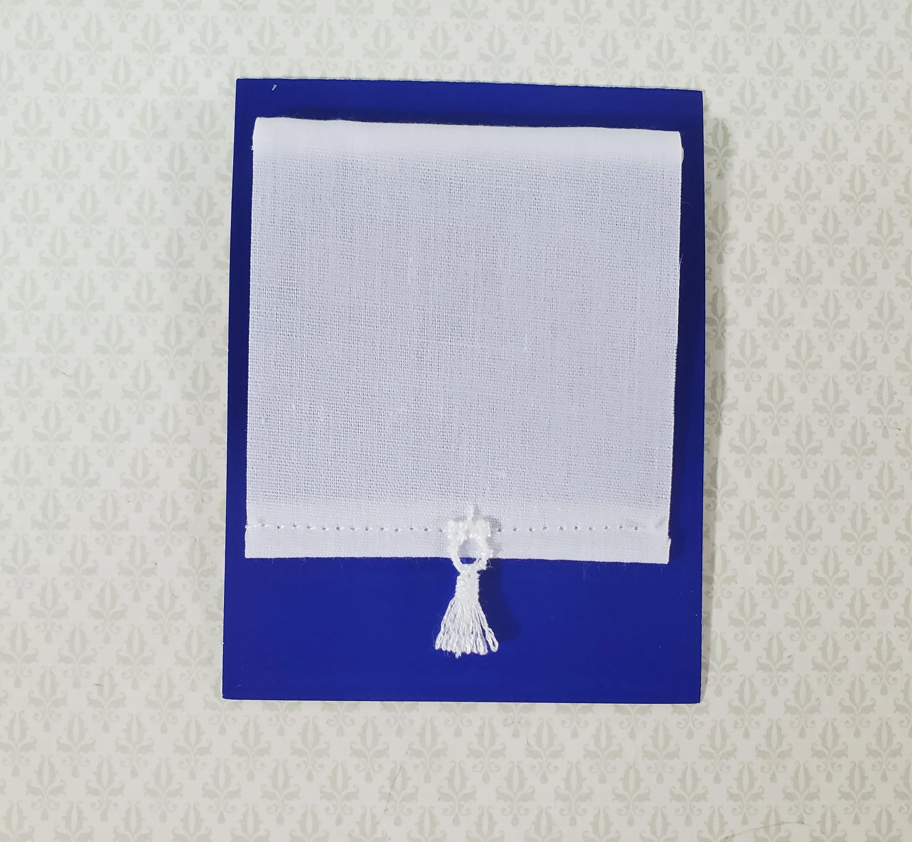 Dollhouse Roller Shade Curtain (Stationary) White 1:12 Scale Miniature Handmade