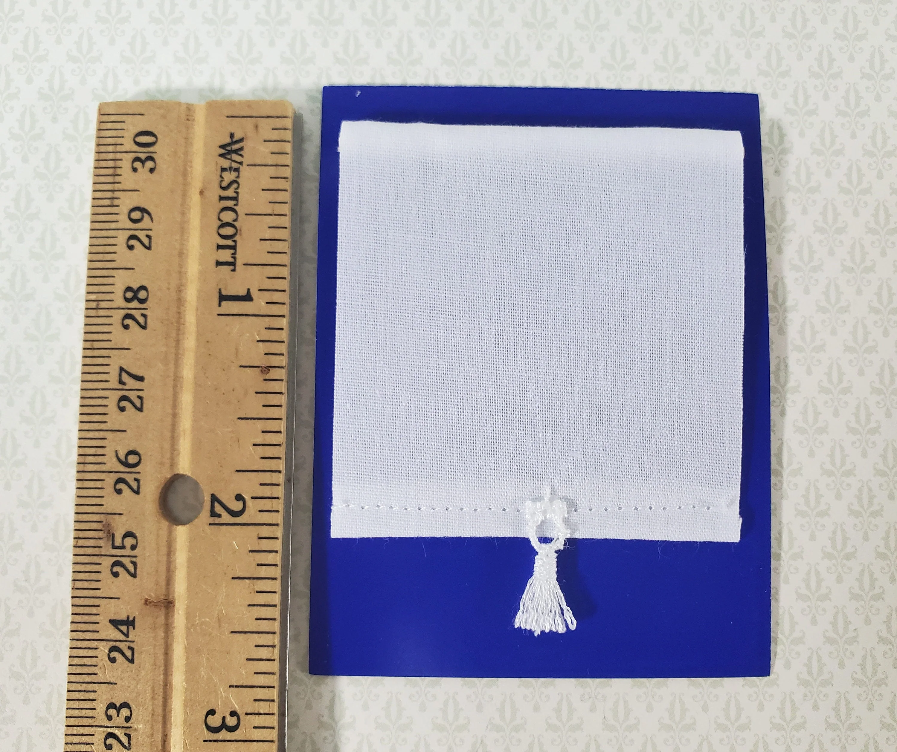 Dollhouse Roller Shade Curtain (Stationary) White 1:12 Scale Miniature Handmade - Image 3